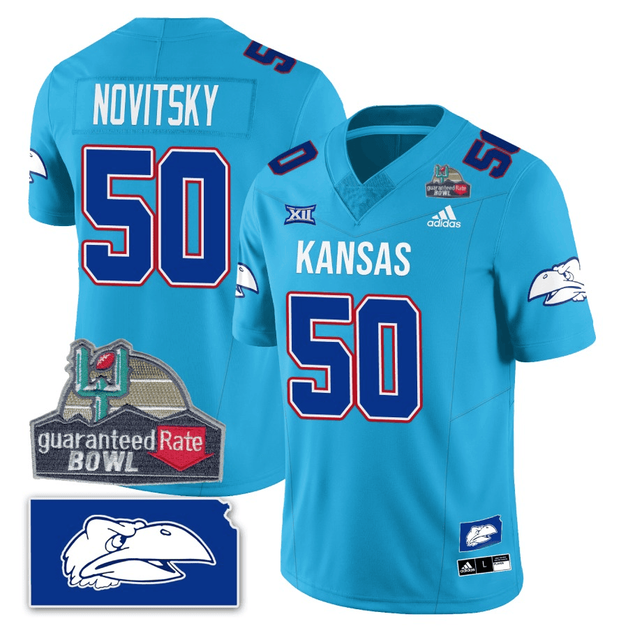 Kansas Jayhawks Blackhawk Guaranteed Rate Bowl Patch Vapor Limited Jersey - Stitched - Image 24