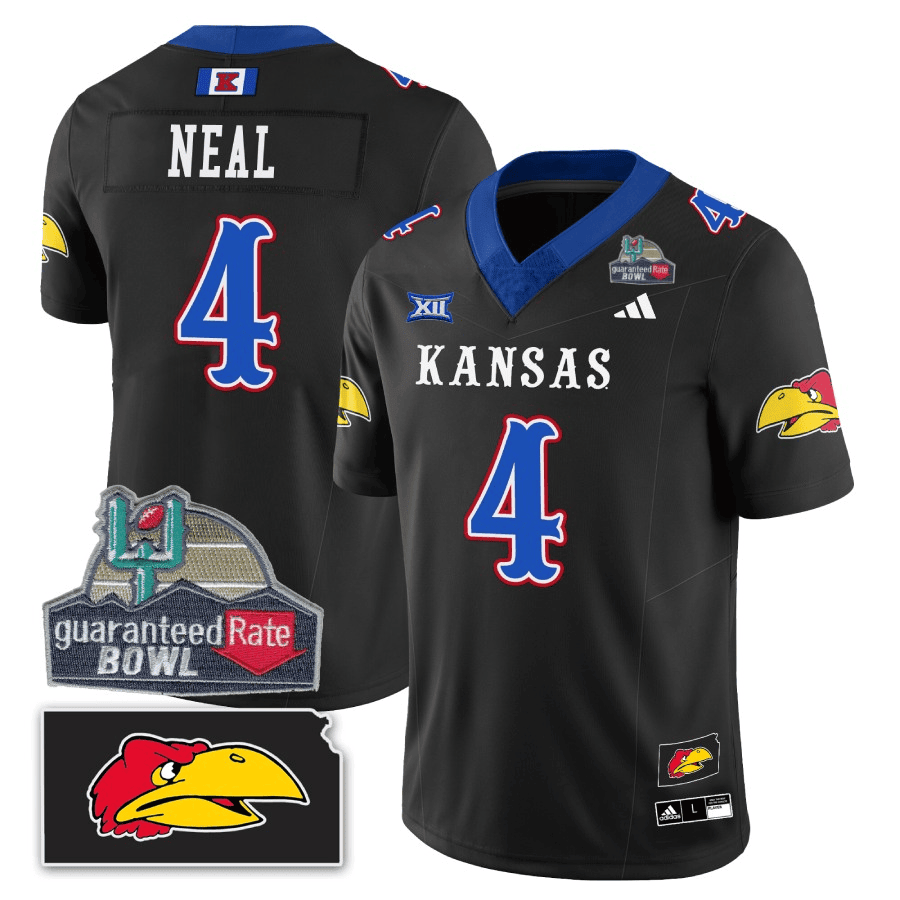 Kansas Jayhawks Blackhawk Guaranteed Rate Bowl Patch Vapor Limited Jersey - Stitched - Image 3