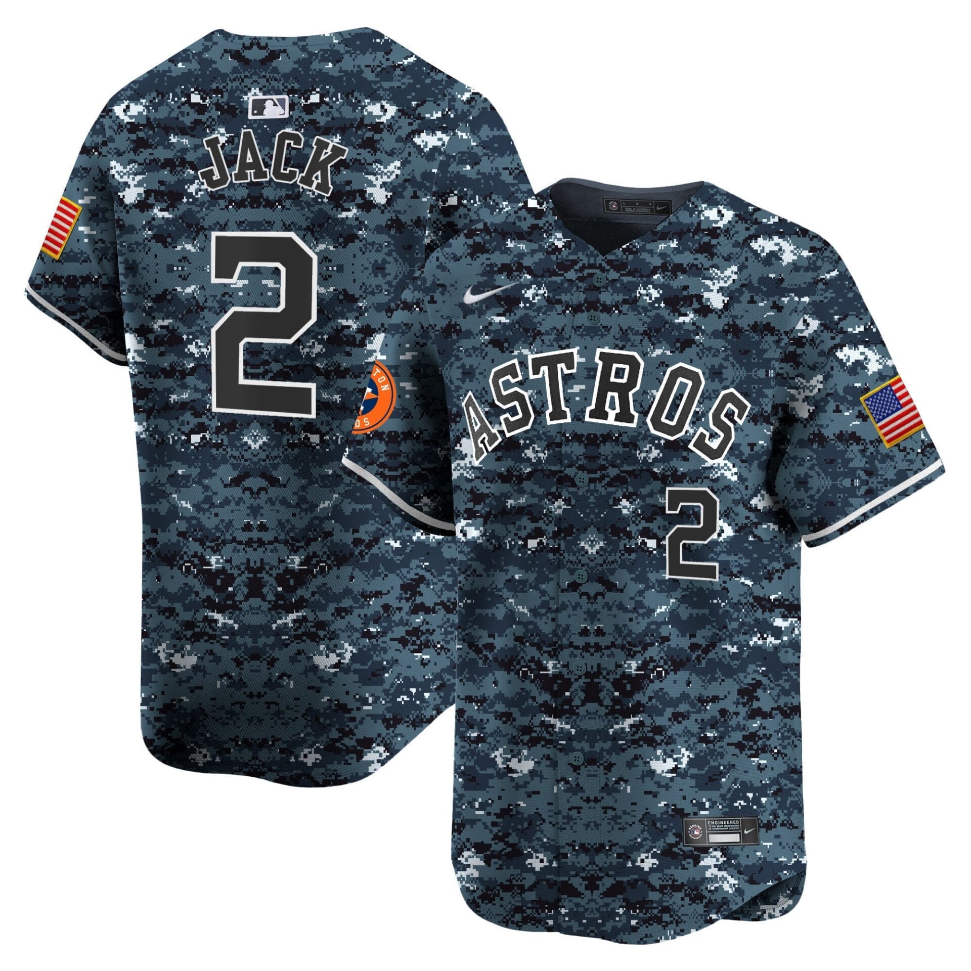 Houston Astros USMC Alternate Vapor Premier Limited Jersey - All Stitched - Image 22