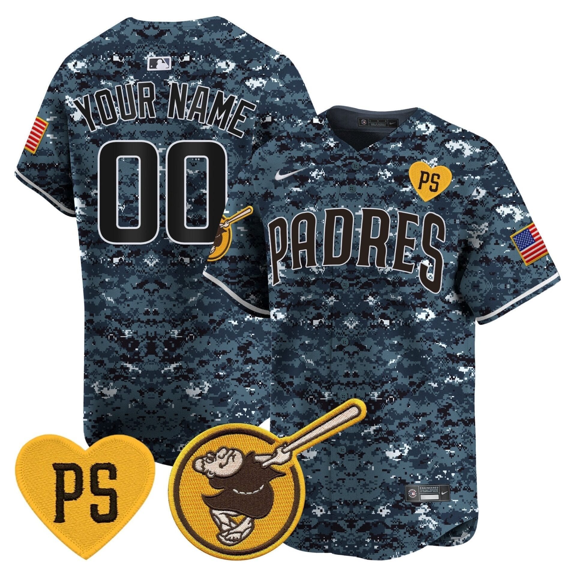 Padres USMC Alternate Vapor Premier Limited Custom Jersey – All Stitched - Image 3