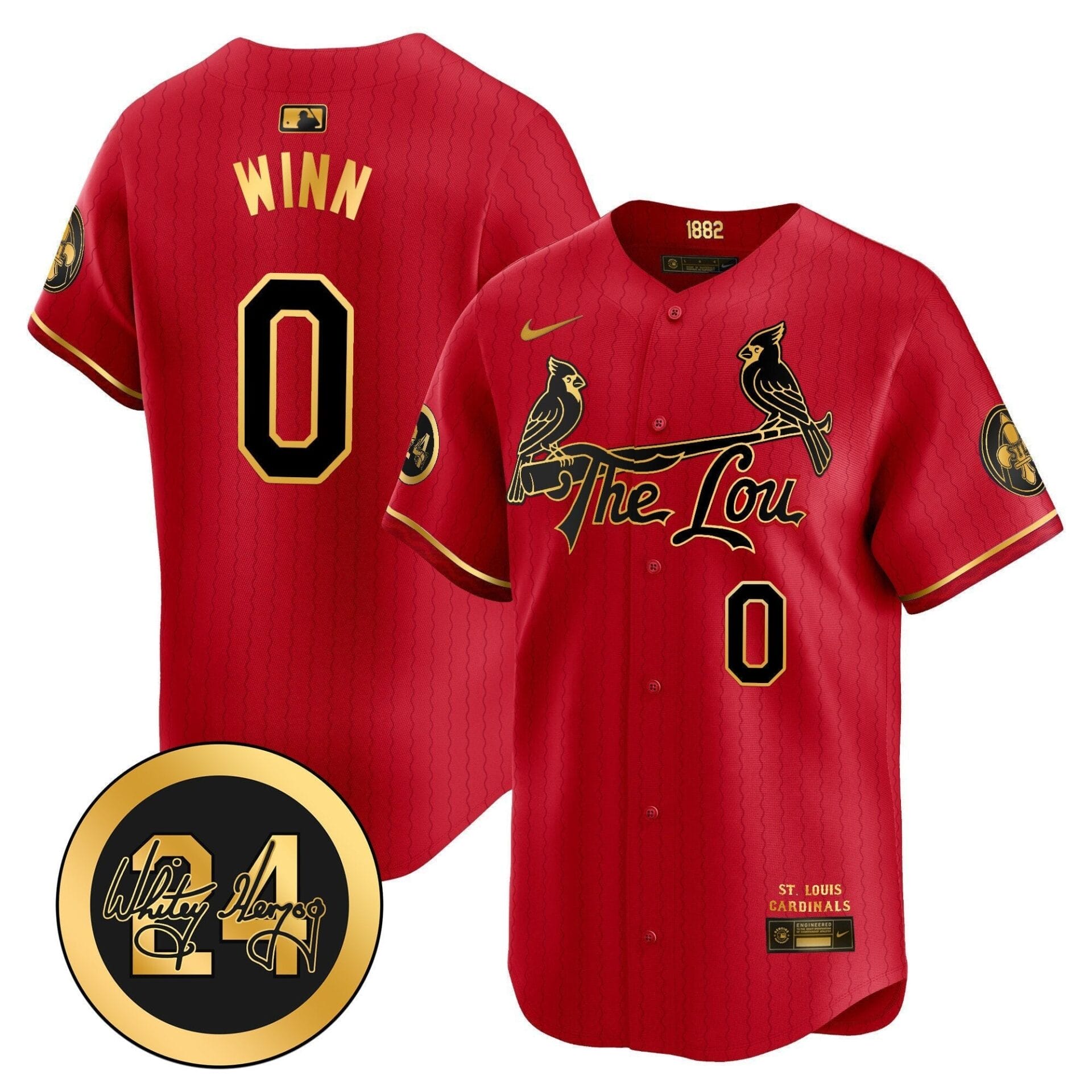 St. Louis Cardinals 2024 City Connect Whitey Herzog Patch Vapor Premier Limited Jersey - All Stitched - Image 20