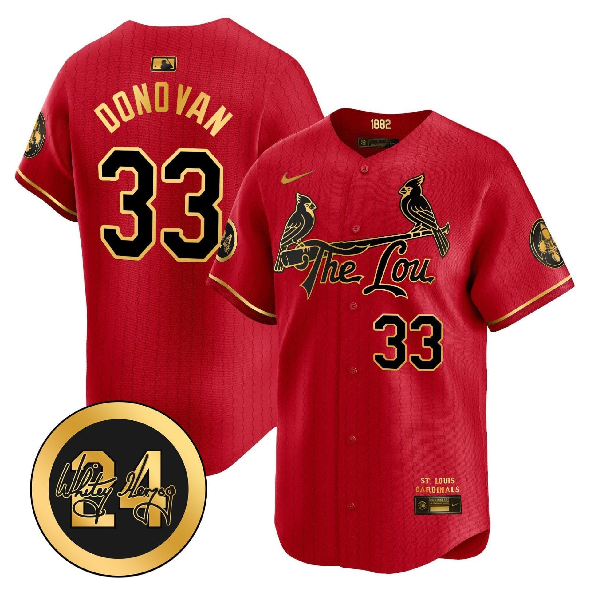St. Louis Cardinals 2024 City Connect Whitey Herzog Patch Vapor Premier Limited Jersey - All Stitched - Image 23
