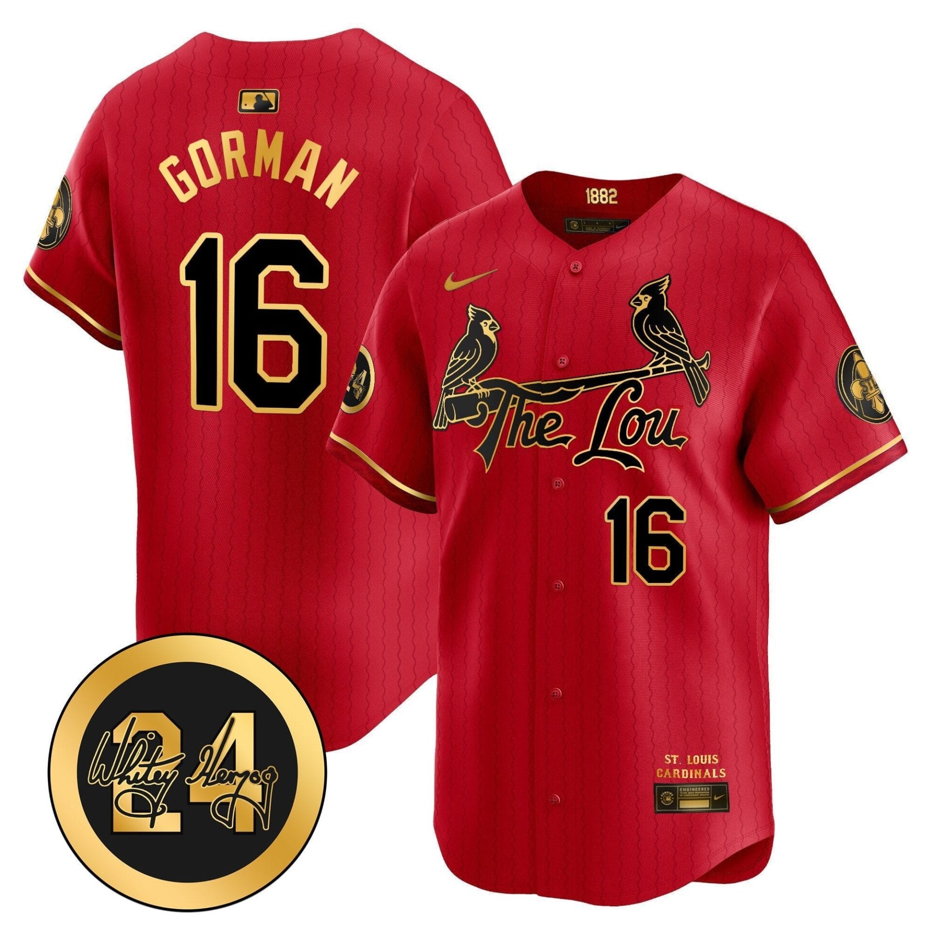 St. Louis Cardinals 2024 City Connect Whitey Herzog Patch Vapor Premier Limited Jersey - All Stitched - Image 21