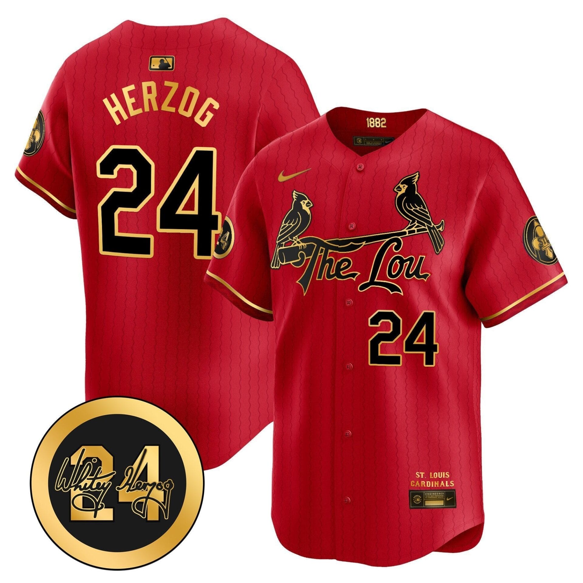St. Louis Cardinals 2024 City Connect Whitey Herzog Patch Vapor Premier Limited Jersey - All Stitched - Image 19