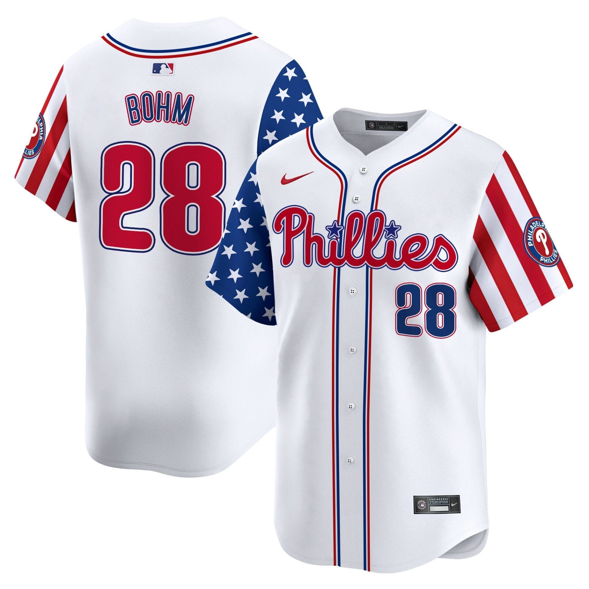 Phillies 2025 Independence Day Vapor Premier Limited Jersey - All Stitched - Image 3
