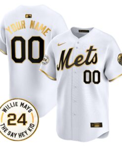 Mets Willie Mays Patch Vapor Premier Limited Custom Jersey - All Stitched