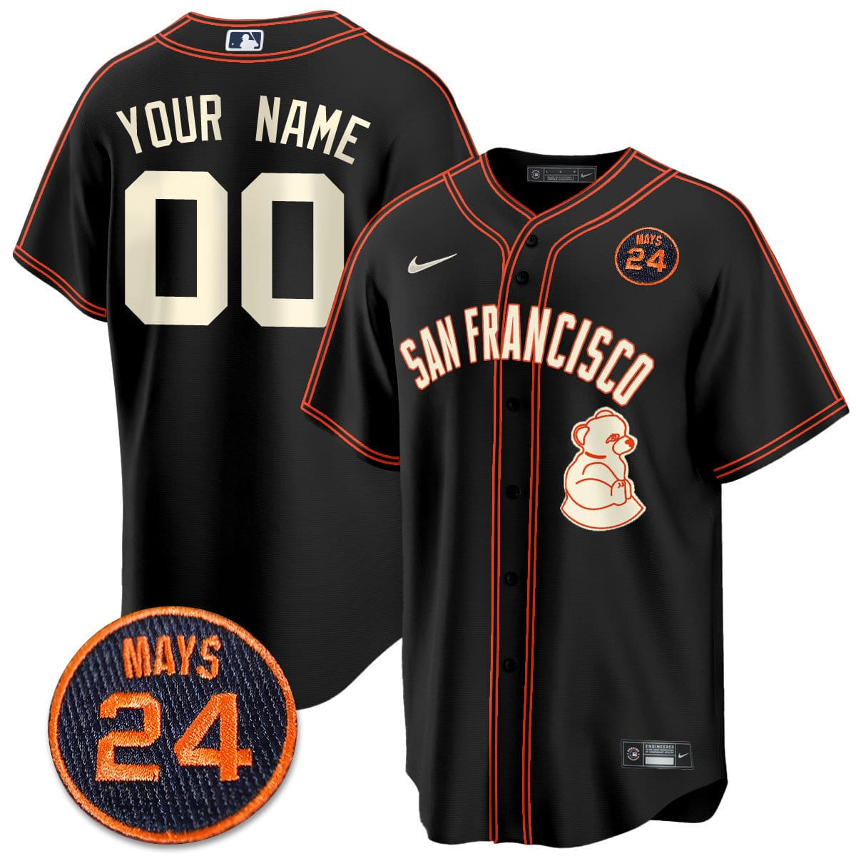 San Francisco Giants 2024 Vapor Premier Limited Jersey N1 - #24 Willie Mays Patch - Image 35