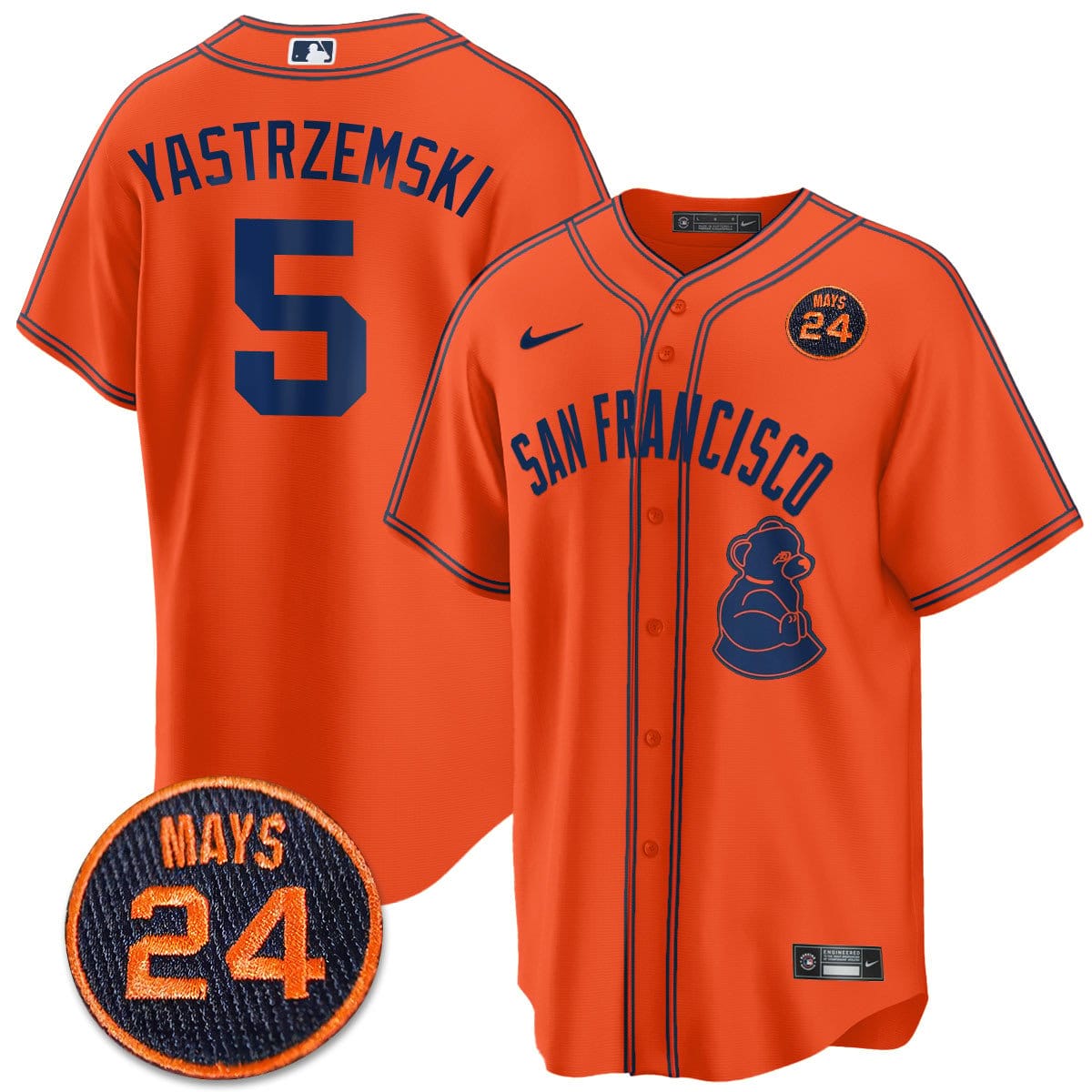 San Francisco Giants 2024 Vapor Premier Limited Jersey N1 - #24 Willie Mays Patch - Image 46