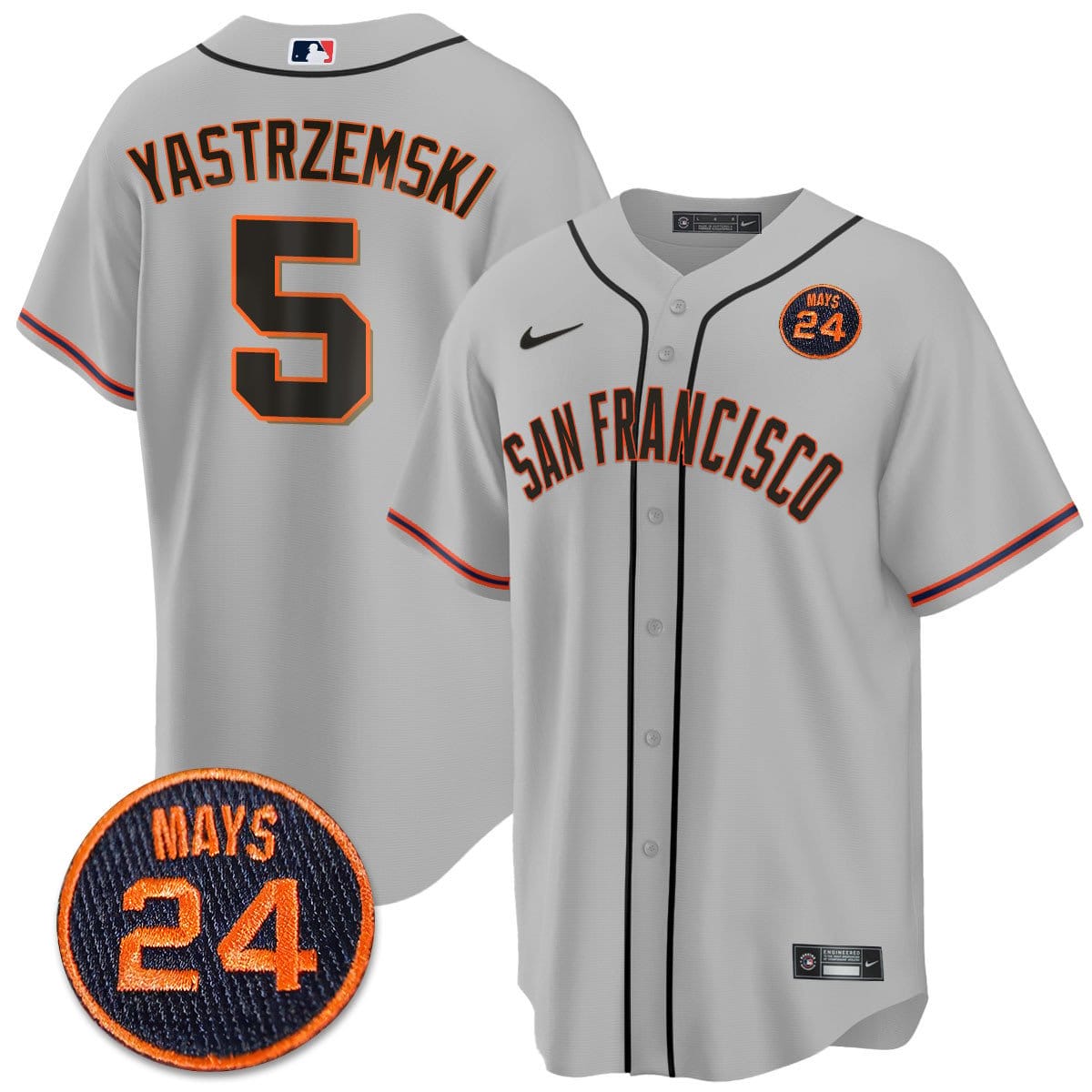 San Francisco Giants 2024 Vapor Premier Limited Jersey N1 - #24 Willie Mays Patch - Image 33