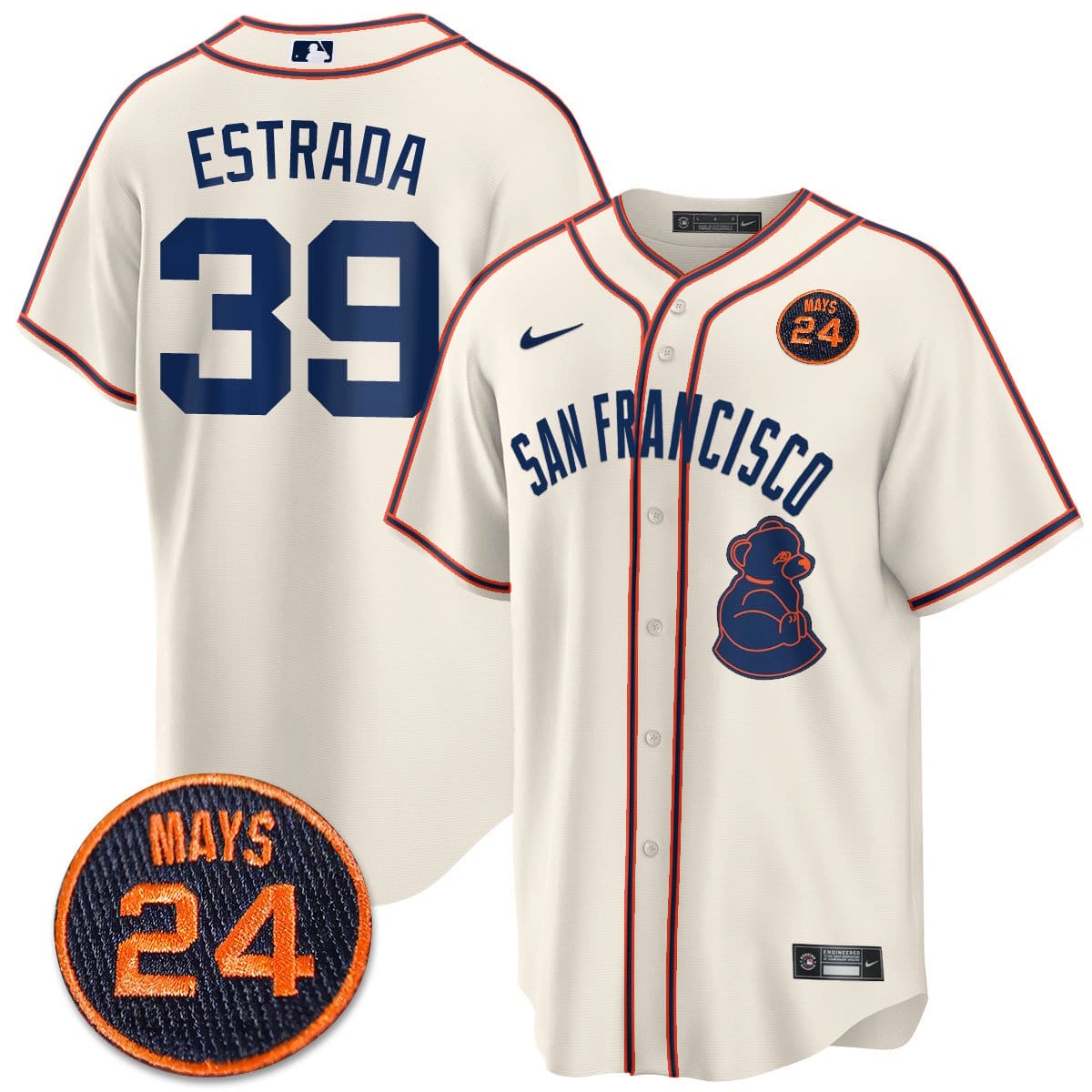 San Francisco Giants 2024 Vapor Premier Limited Jersey N1 - #24 Willie Mays Patch - Image 18