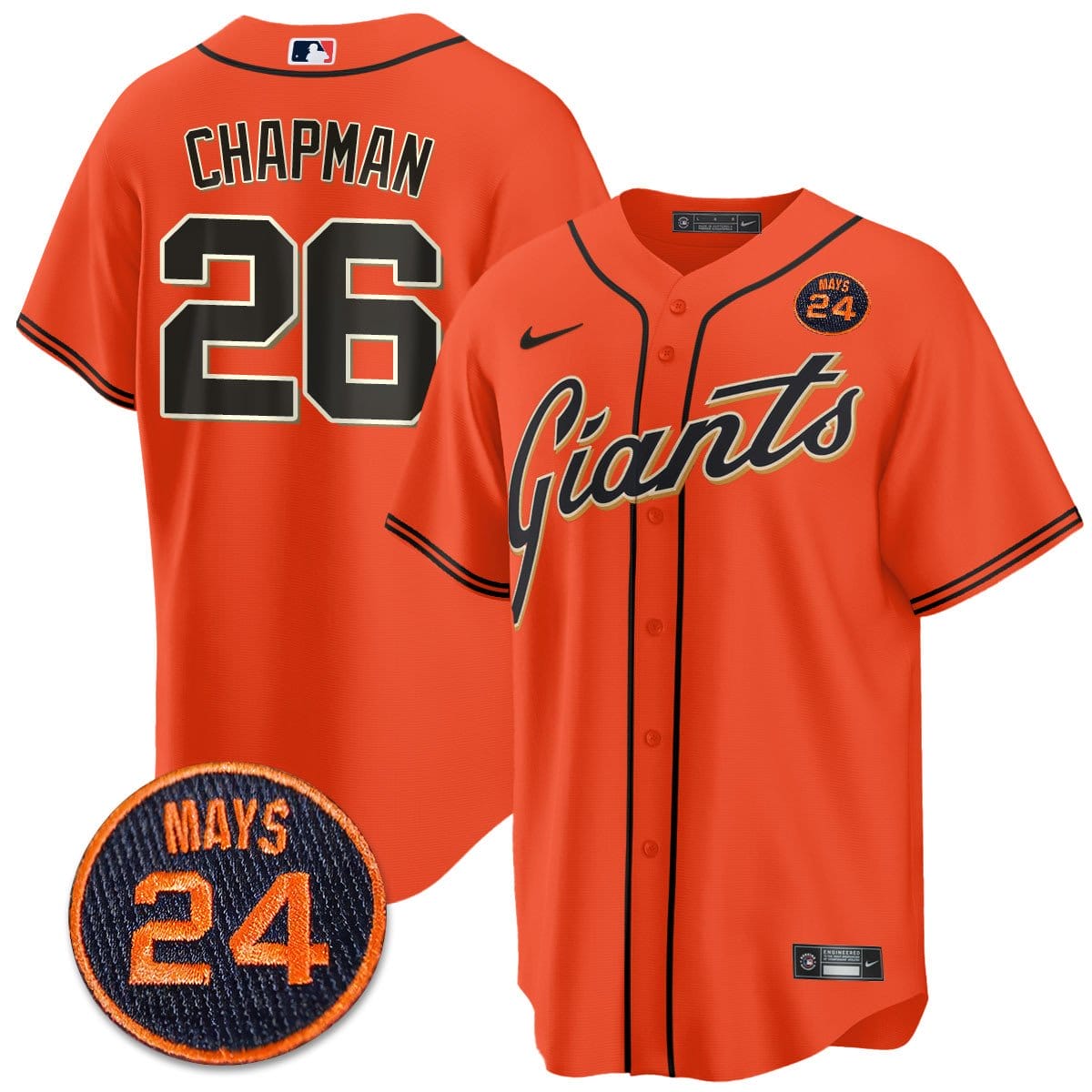 San Francisco Giants 2024 Vapor Premier Limited Jersey N1 - #24 Willie Mays Patch - Image 32