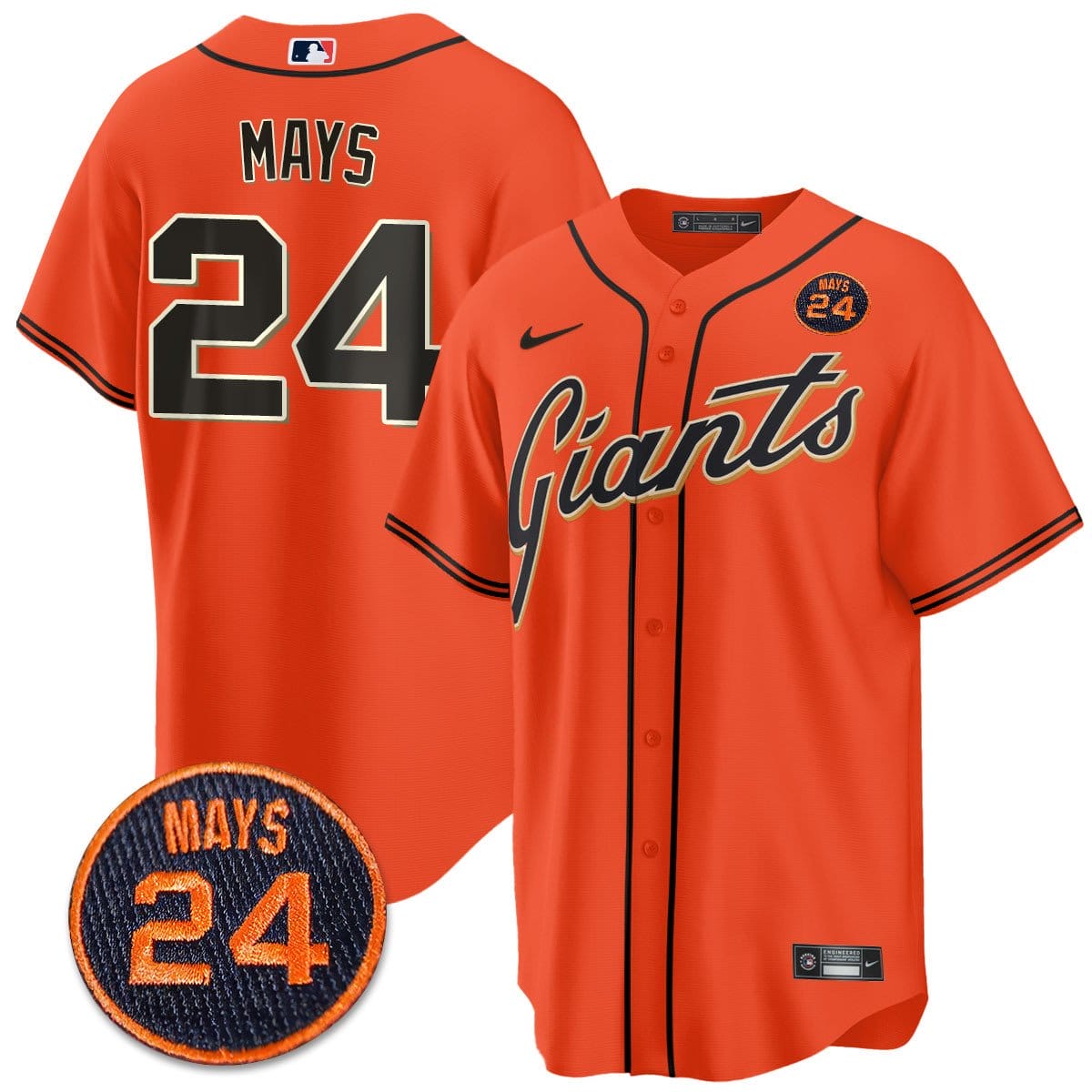 San Francisco Giants 2024 Vapor Premier Limited Jersey N1 - #24 Willie Mays Patch - Image 43
