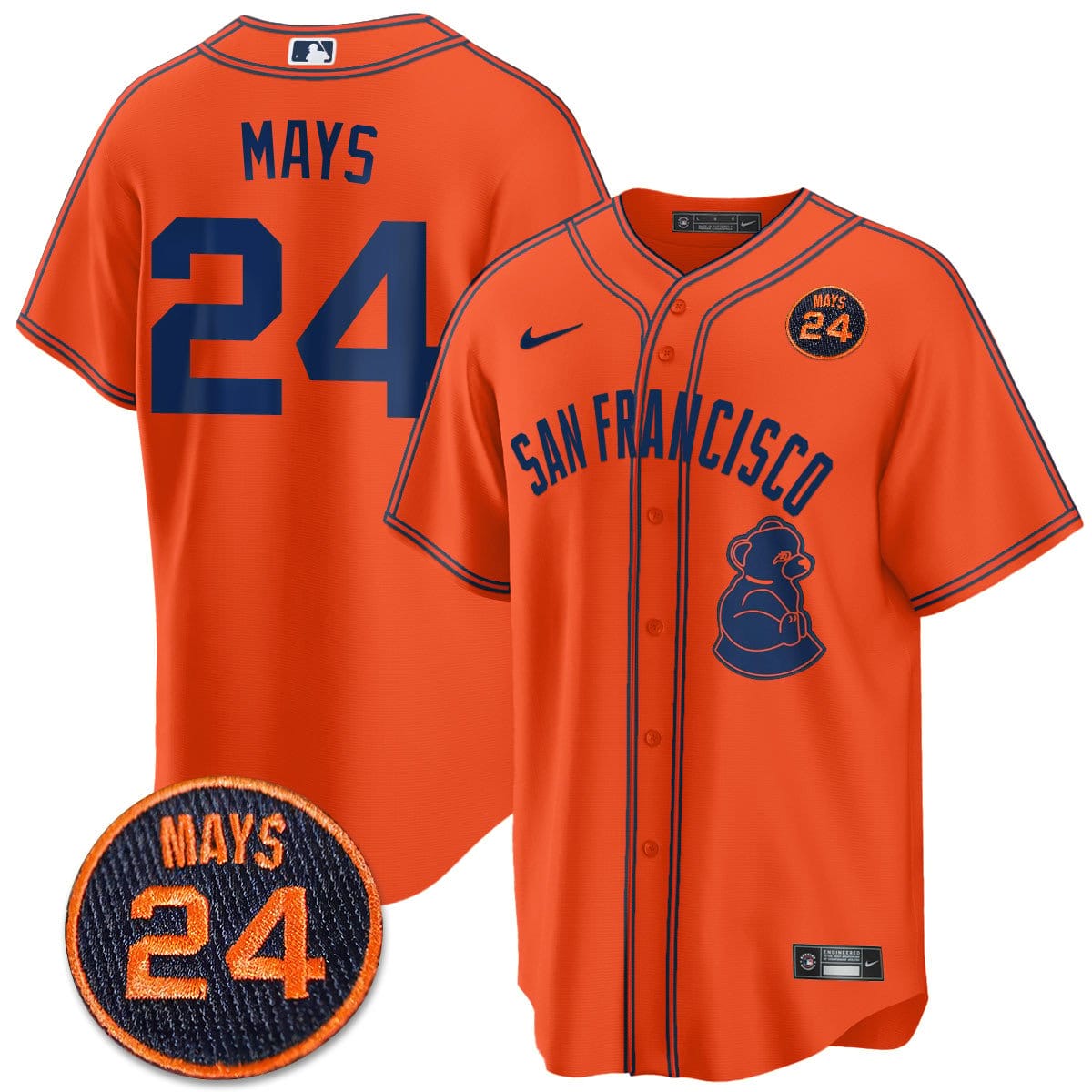 San Francisco Giants 2024 Vapor Premier Limited Jersey N1 - #24 Willie Mays Patch - Image 34