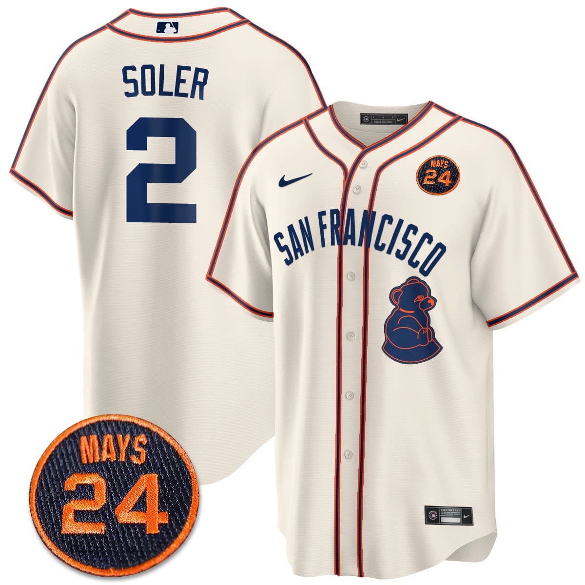 San Francisco Giants 2024 Vapor Premier Limited Jersey N1 - #24 Willie Mays Patch - Image 56