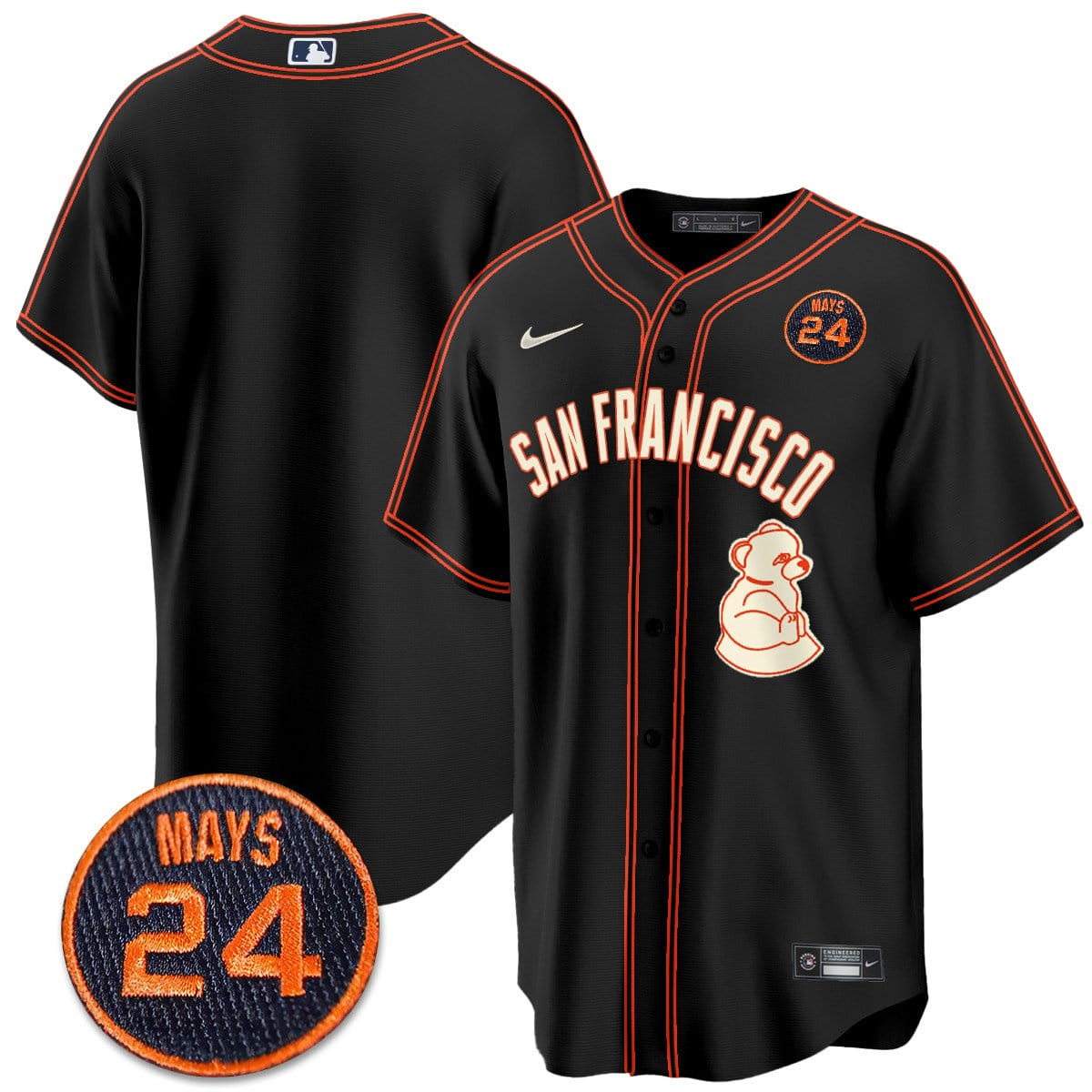 San Francisco Giants 2024 Vapor Premier Limited Jersey N1 - #24 Willie Mays Patch - Image 57