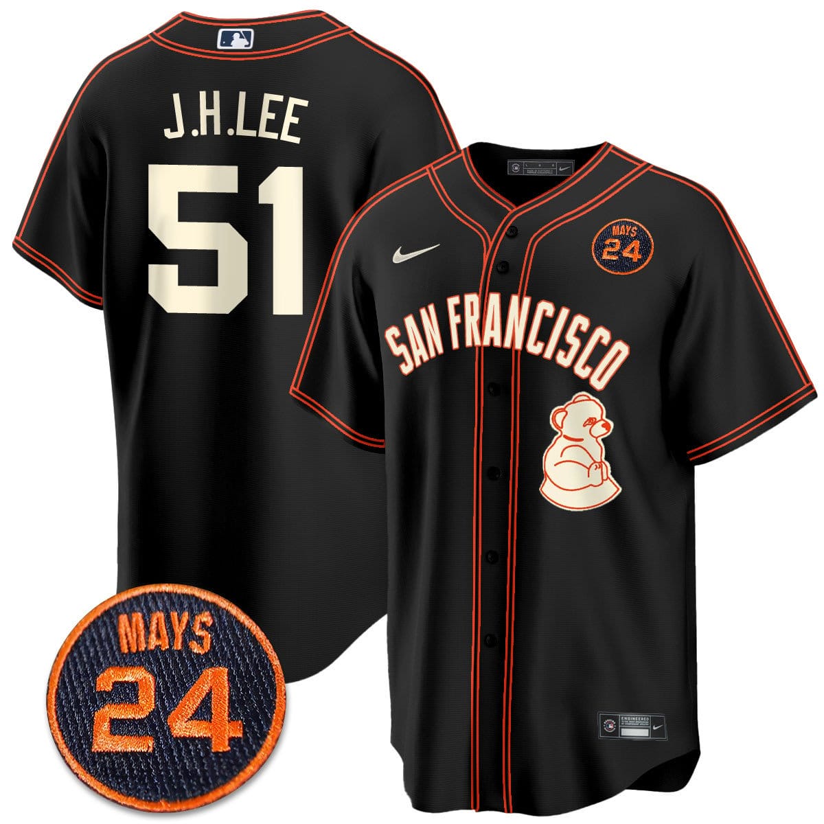 San Francisco Giants 2024 Vapor Premier Limited Jersey N1 - #24 Willie Mays Patch - Image 55