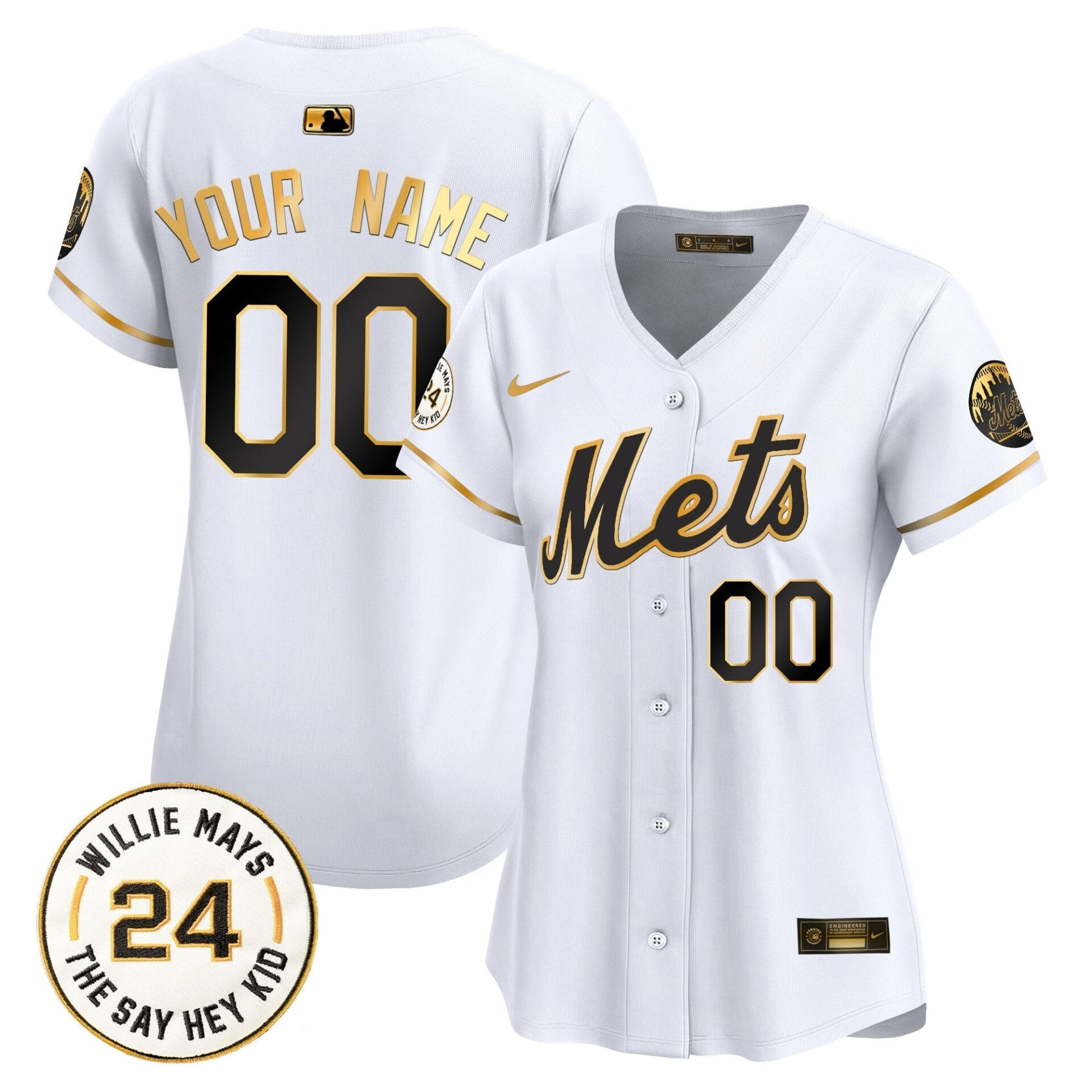 Mets Willie Mays Patch Vapor Premier Limited Custom Jersey - All Stitched - Image 7