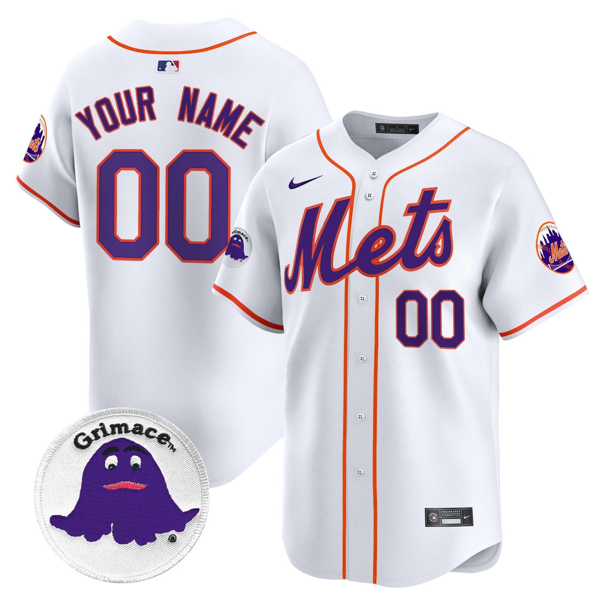 Mets Grimace Vapor Premier Limited Custom Jersey - All Stitched - Image 4