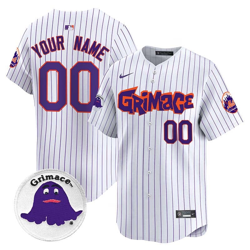 Mets Grimace Vapor Premier Limited Custom Jersey V2 - All Stitched - Image 2
