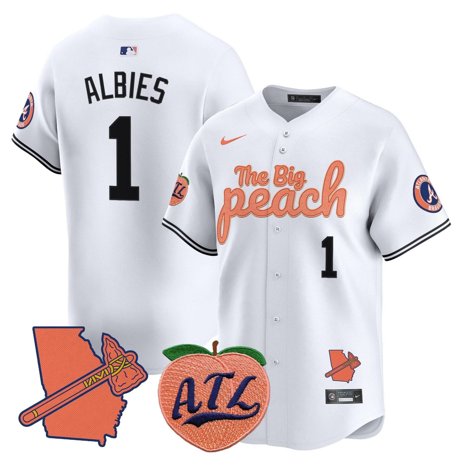 Atlanta Braves The Big Peach Vapor Premier Limited Jersey - All Stitched - Image 27