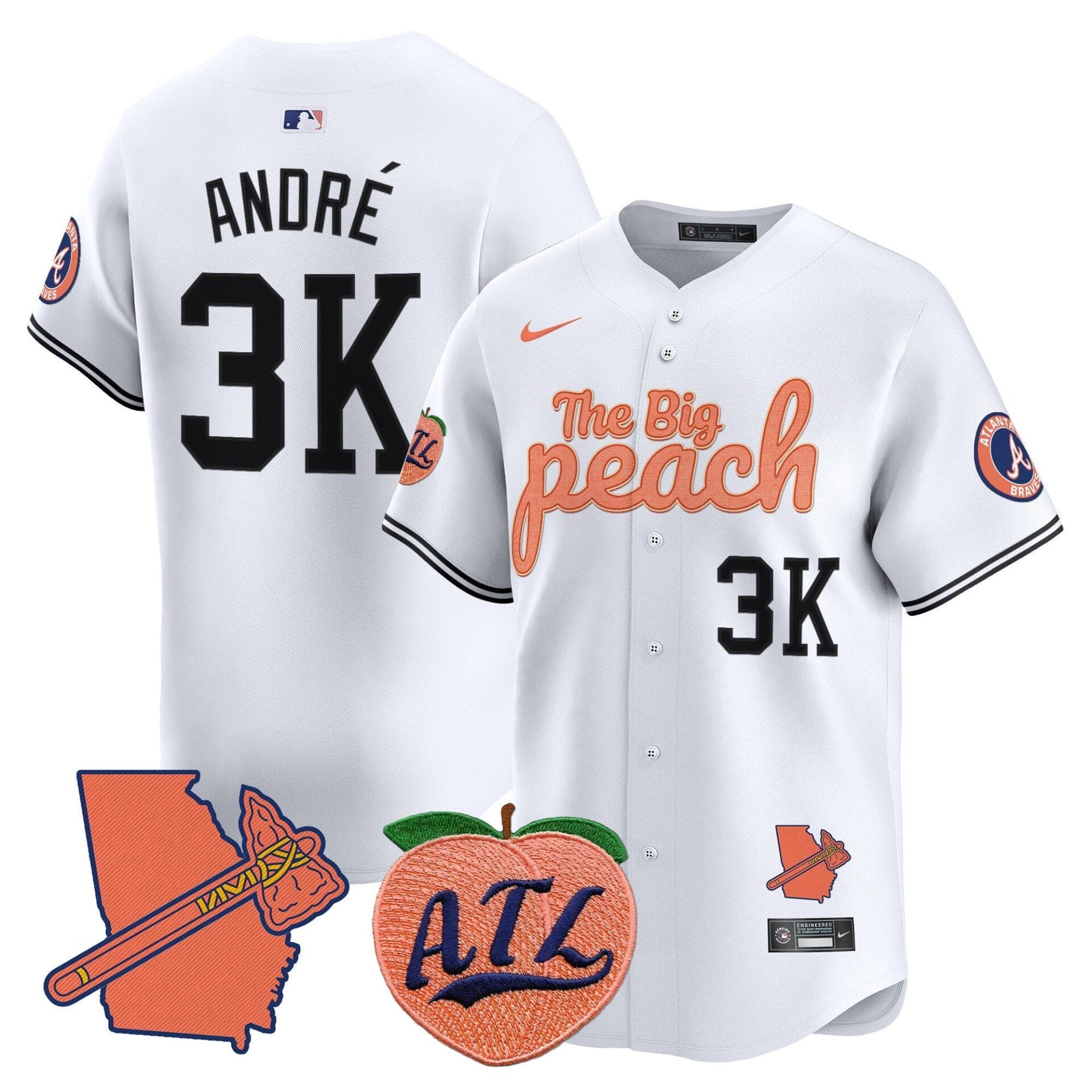 Atlanta Braves The Big Peach Vapor Premier Limited Jersey - All Stitched - Image 24