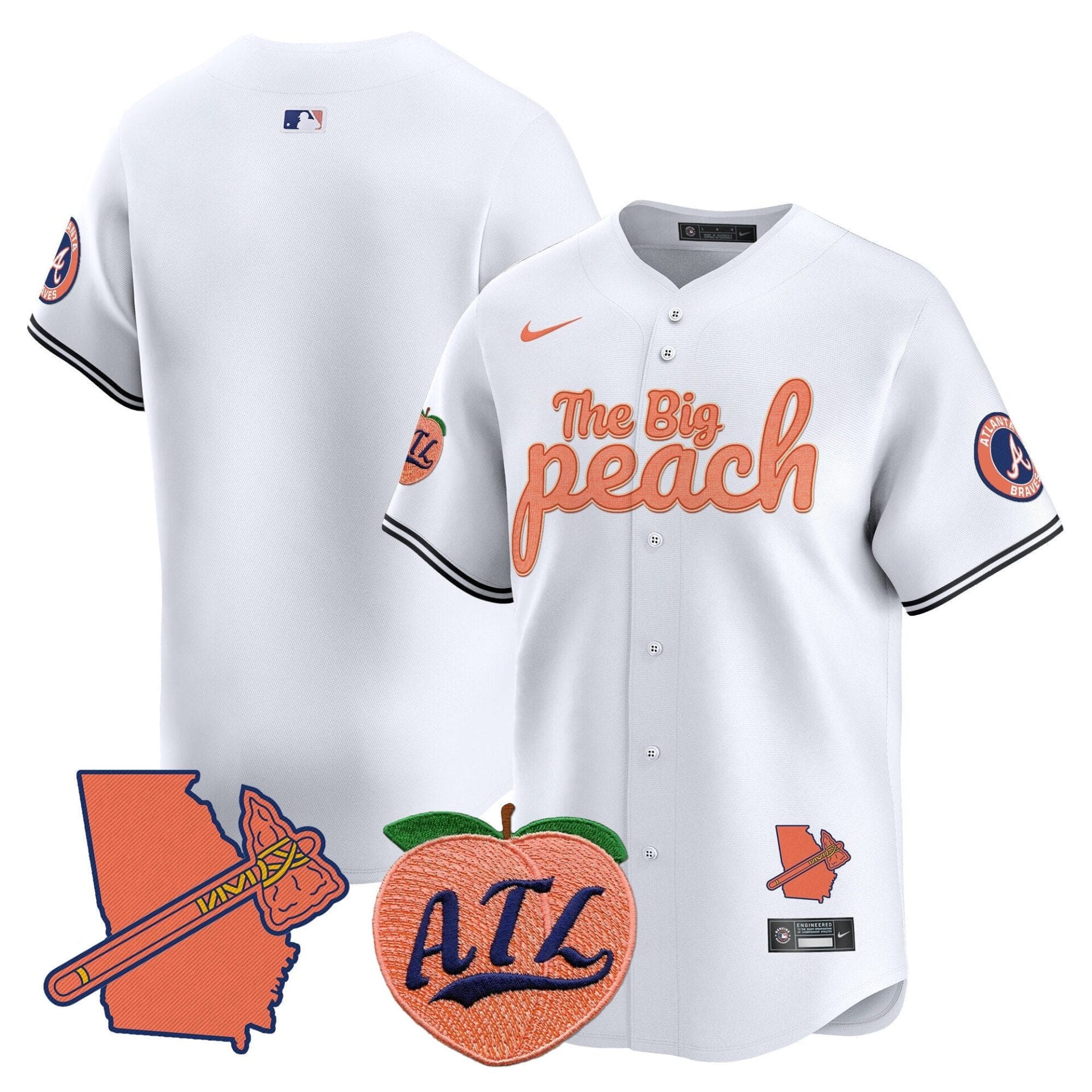 Atlanta Braves The Big Peach Vapor Premier Limited Jersey - All Stitched - Image 30