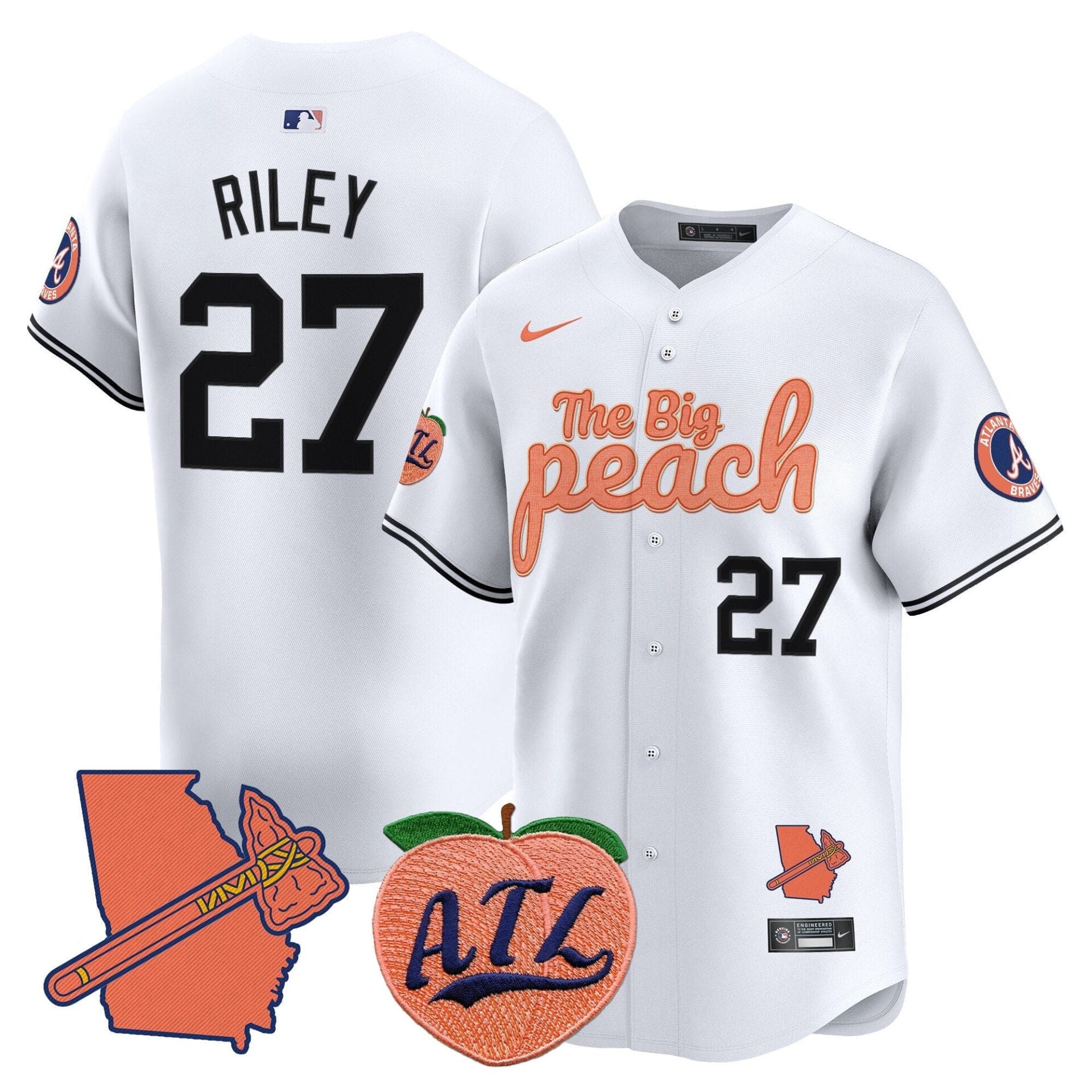 Atlanta Braves The Big Peach Vapor Premier Limited Jersey - All Stitched - Image 22
