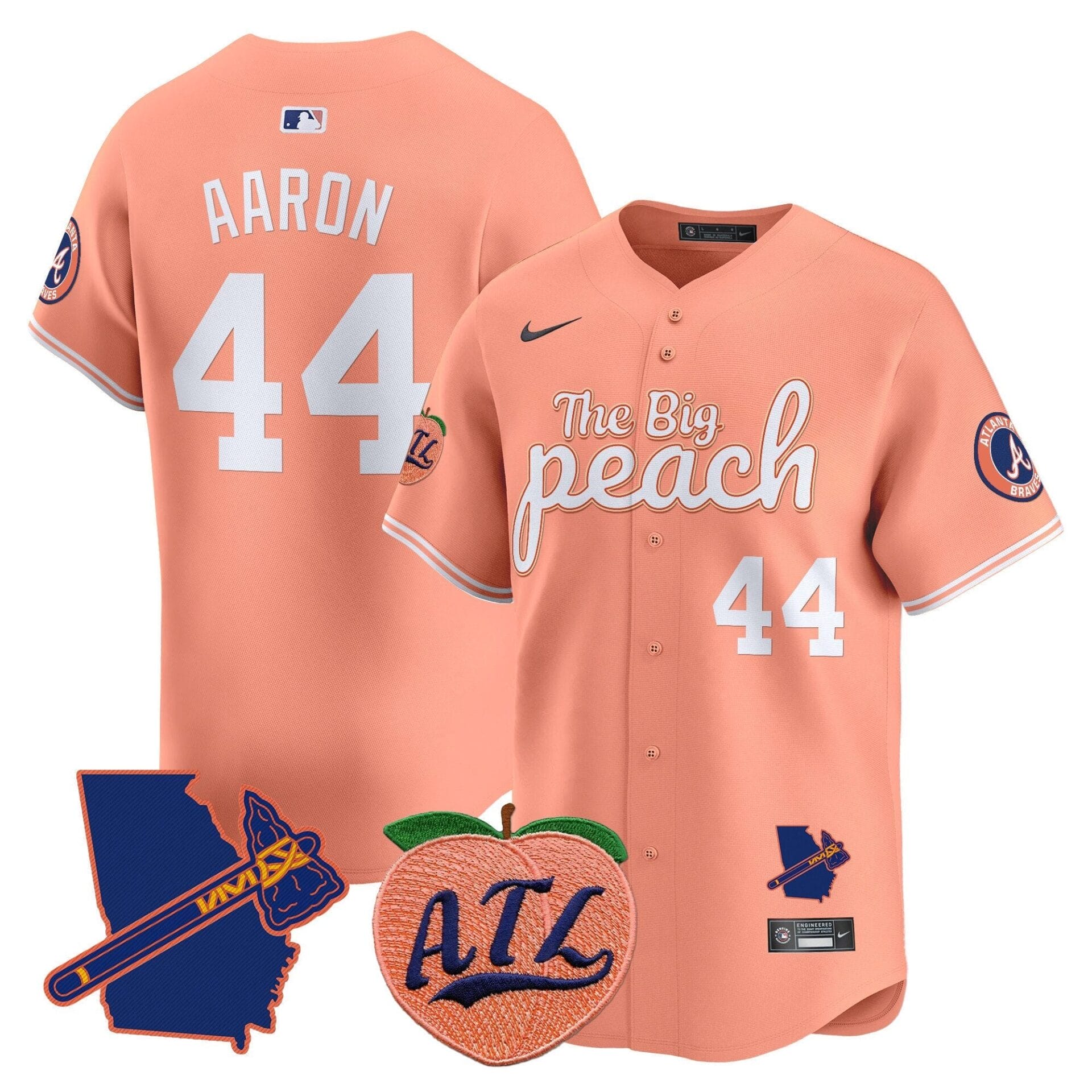 Atlanta Braves The Big Peach Vapor Premier Limited Jersey - All Stitched - Image 19