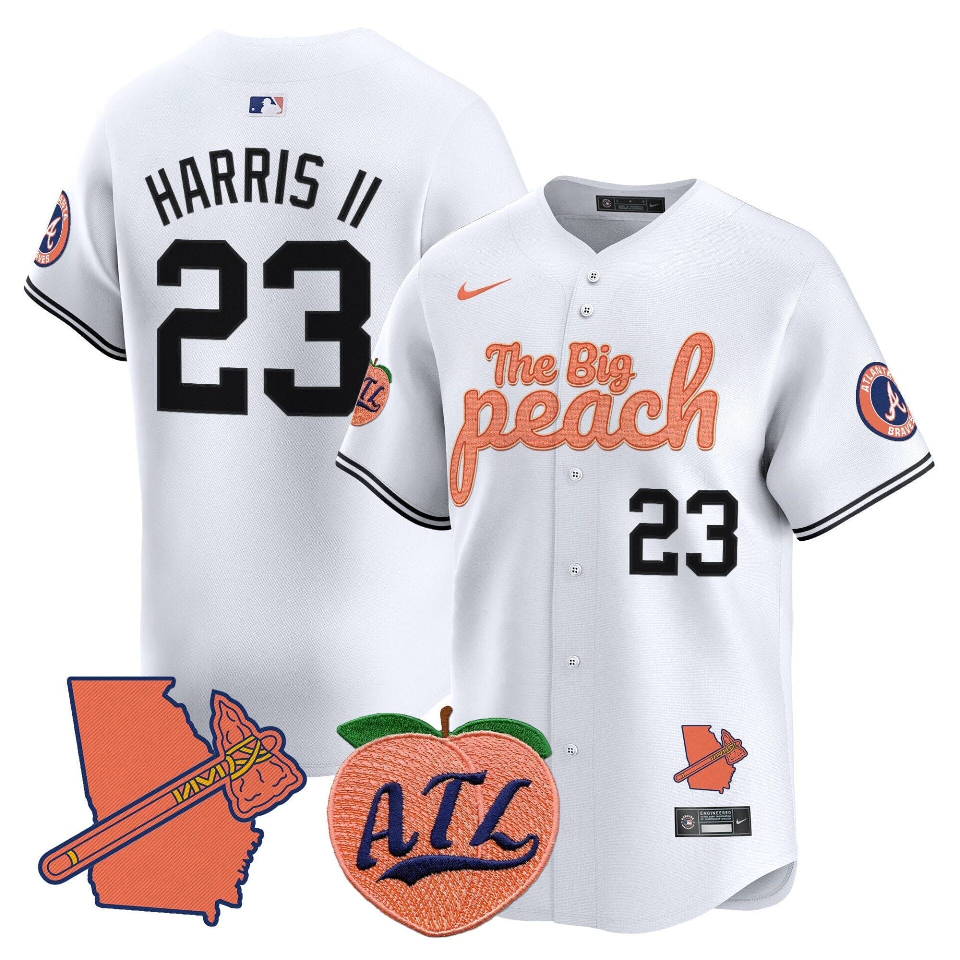 Atlanta Braves The Big Peach Vapor Premier Limited Jersey - All Stitched - Image 25