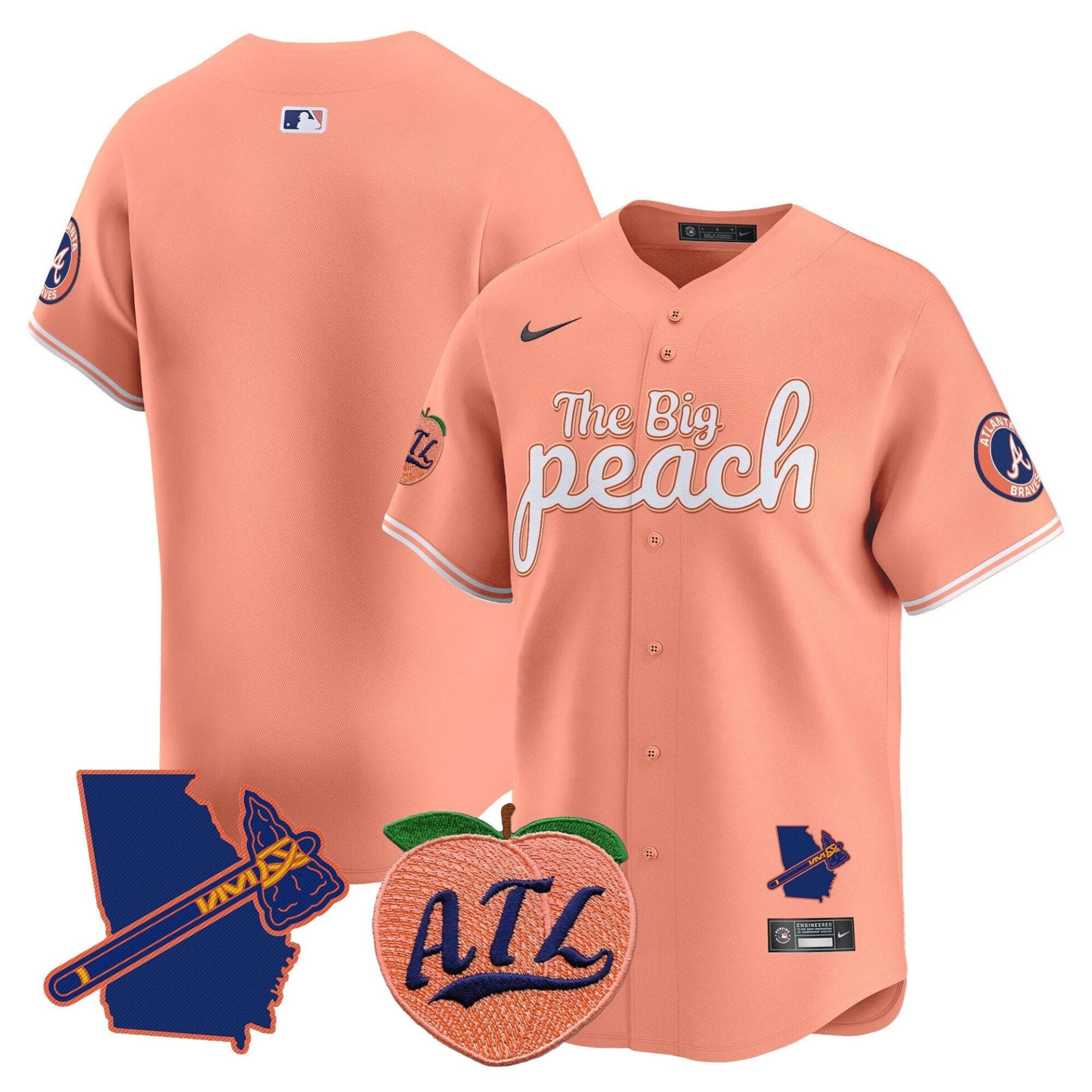 Atlanta Braves The Big Peach Vapor Premier Limited Jersey - All Stitched - Image 20