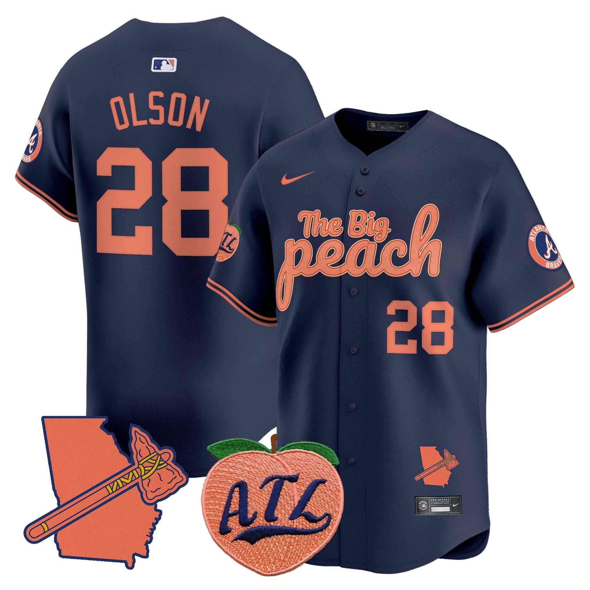 Atlanta Braves The Big Peach Vapor Premier Limited Jersey - All Stitched - Image 36