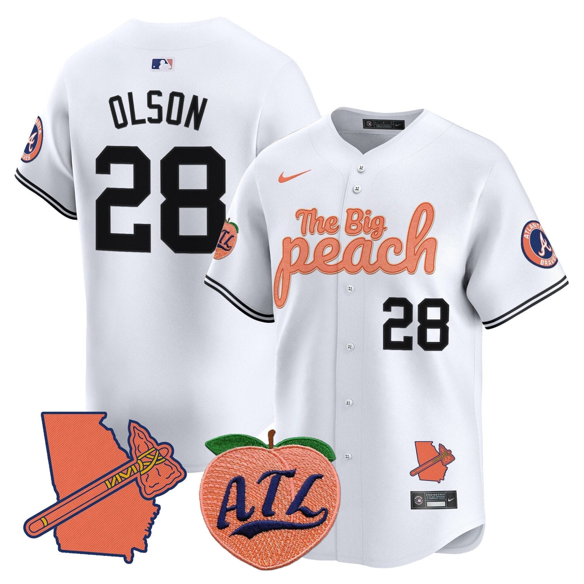 Atlanta Braves The Big Peach Vapor Premier Limited Jersey - All Stitched - Image 26
