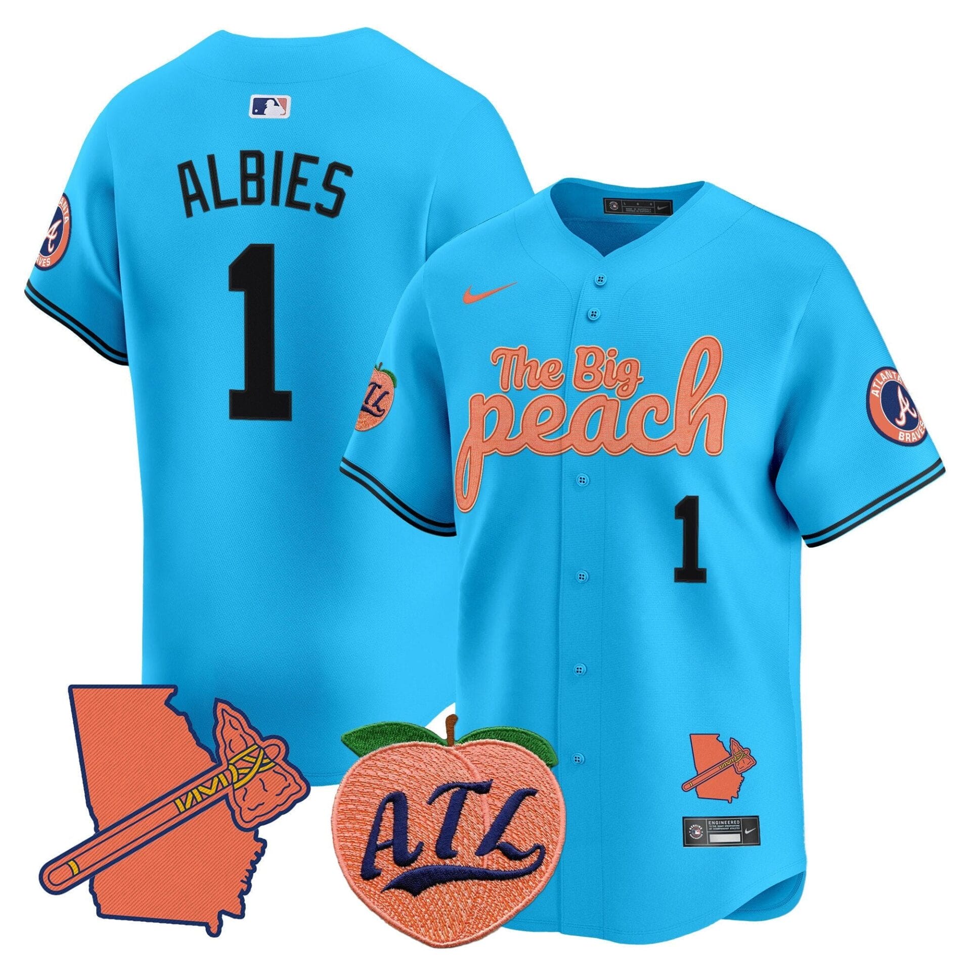 Atlanta Braves The Big Peach Vapor Premier Limited Jersey - All Stitched - Image 47