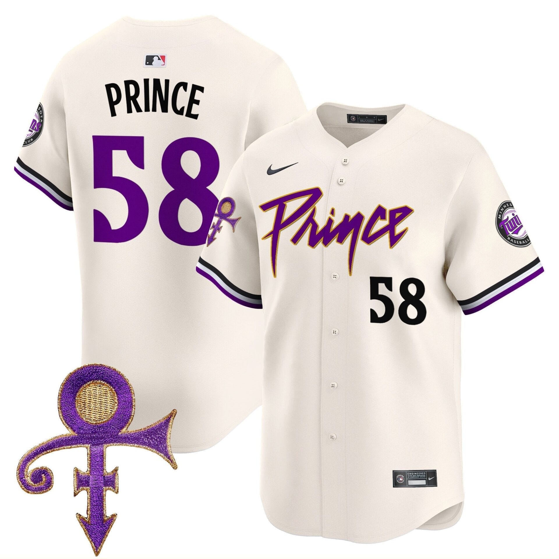 Minnesota Twins Prince Patch Vapor Premier Limited Jersey - All Stitched - Image 2