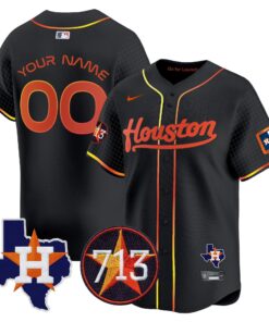 Alternative view of Astros Space City 713 Patch Vapor Premier Limited Custom Jersey - All Stitched