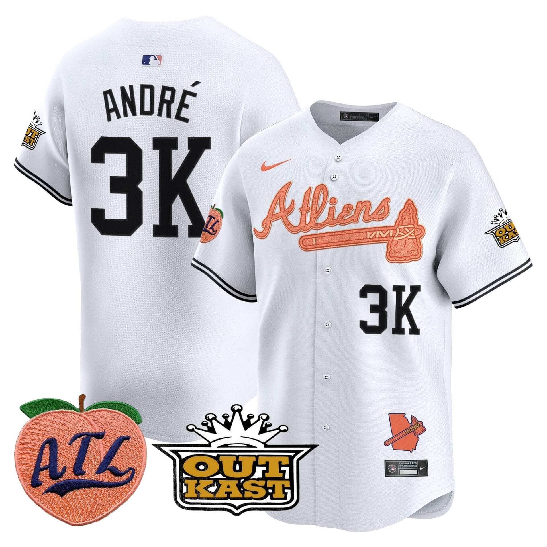 Atlanta Braves Atliens & Peach Vapor Premier Limited Jersey - All Stitched - Image 44