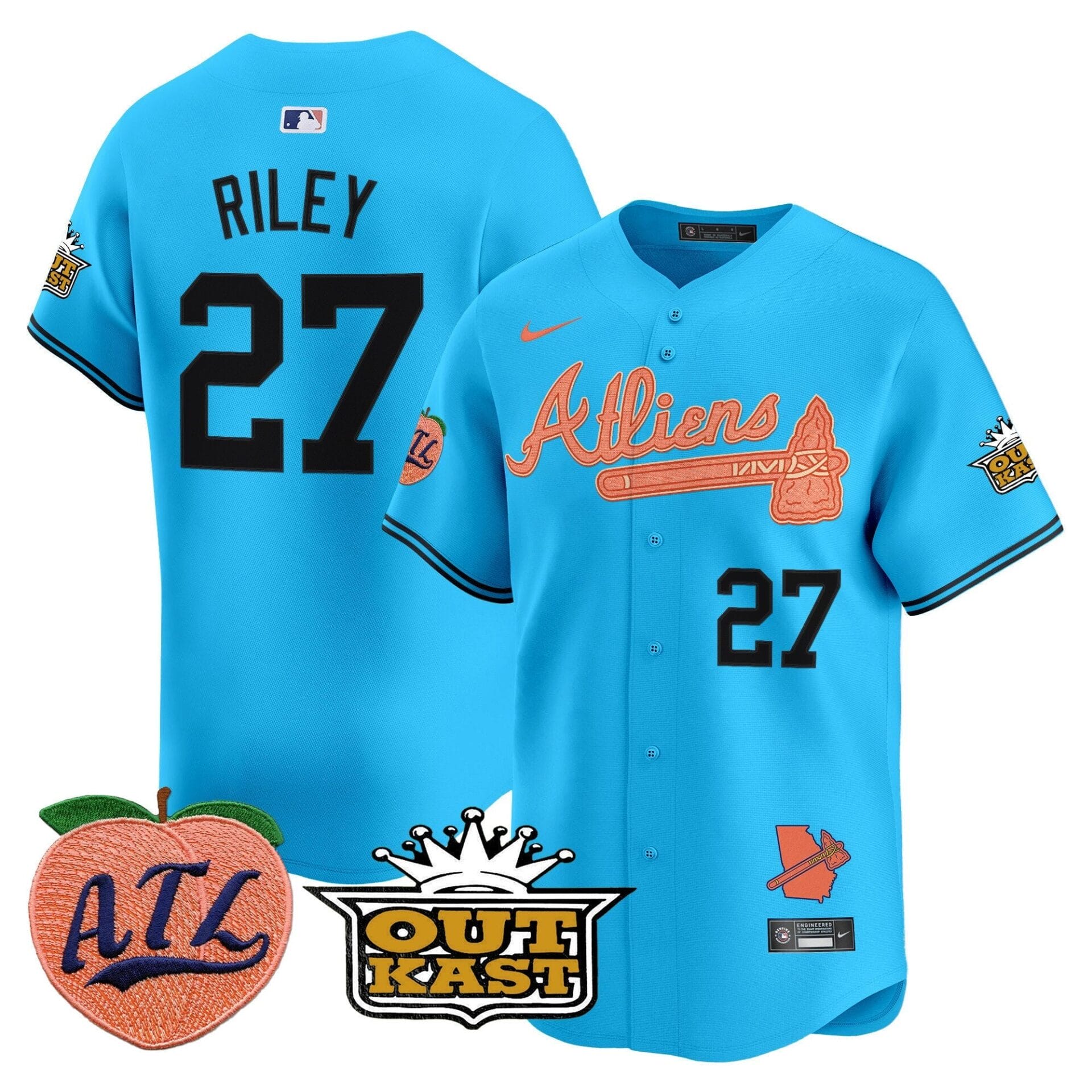 Atlanta Braves Atliens & Peach Vapor Premier Limited Jersey - All Stitched - Image 32