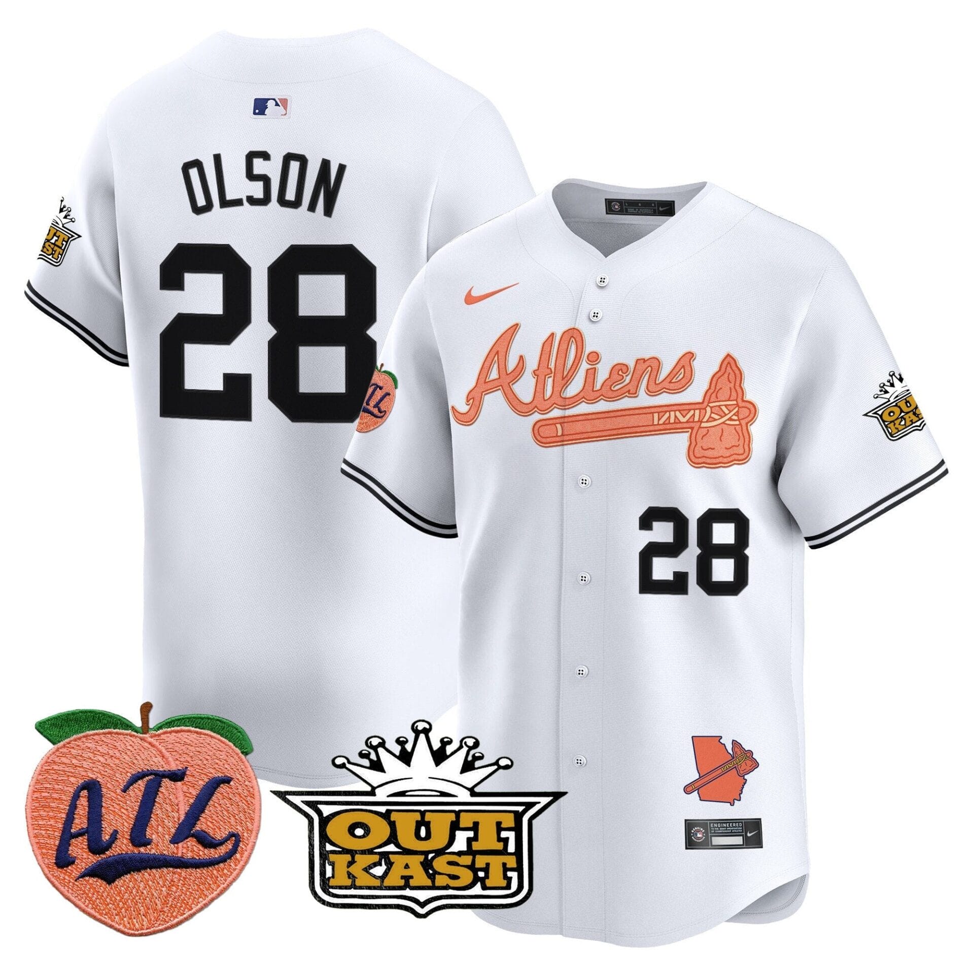 Atlanta Braves Atliens & Peach Vapor Premier Limited Jersey - All Stitched - Image 46