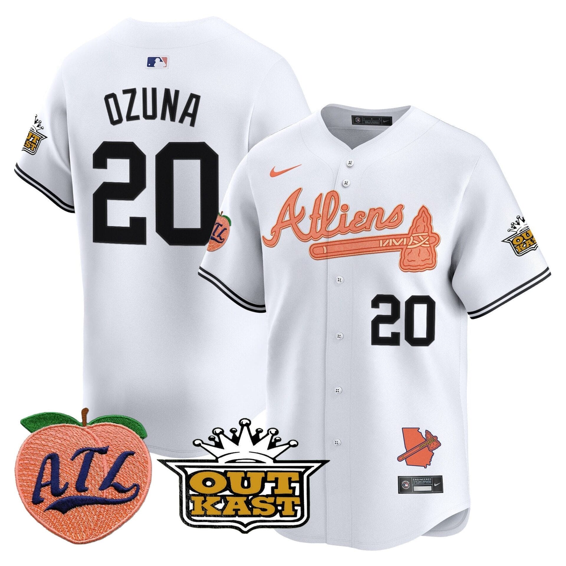 Atlanta Braves Atliens & Peach Vapor Premier Limited Jersey - All Stitched - Image 47
