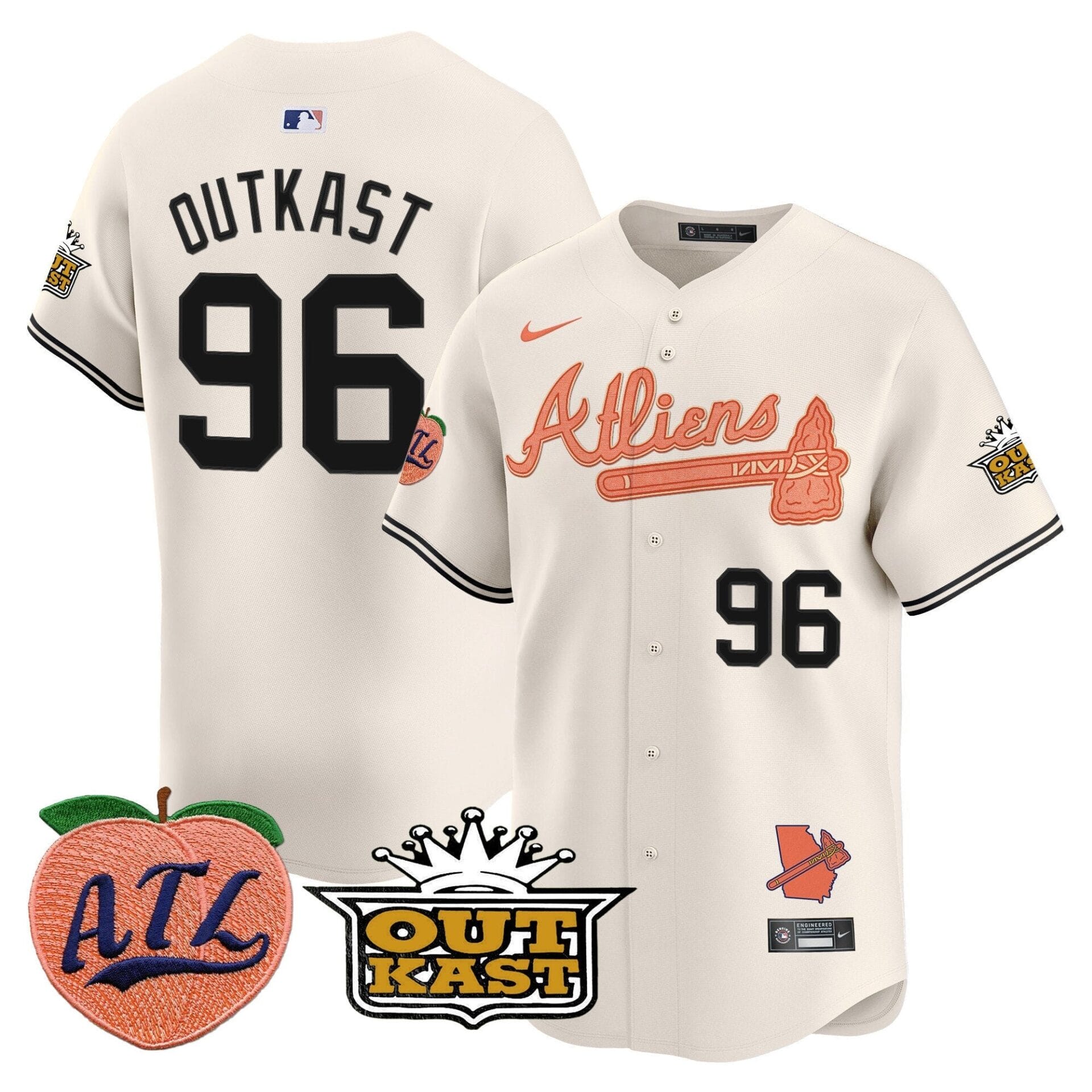 Atlanta Braves Atliens & Peach Vapor Premier Limited Jersey - All Stitched - Image 13
