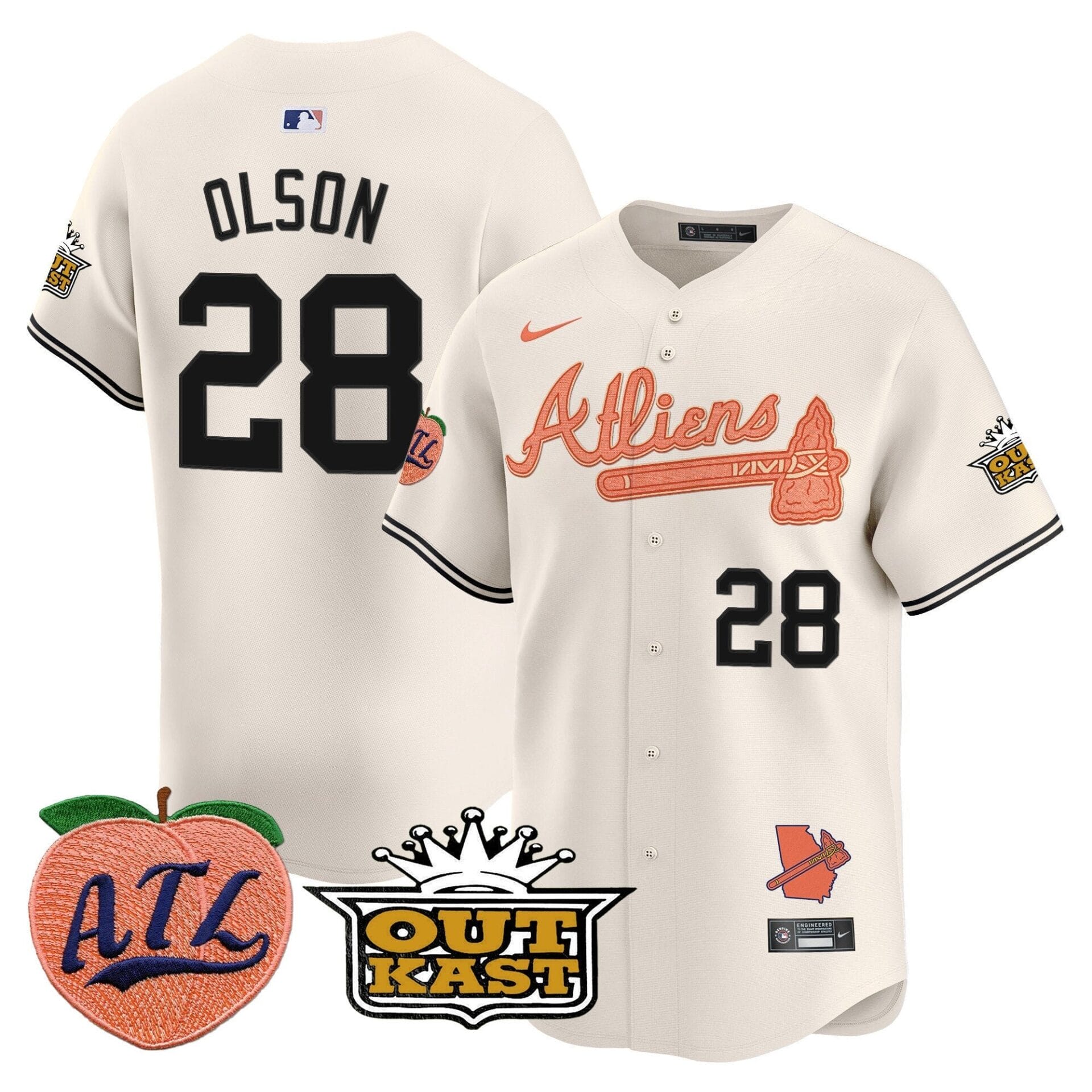 Atlanta Braves Atliens & Peach Vapor Premier Limited Jersey - All Stitched - Image 16