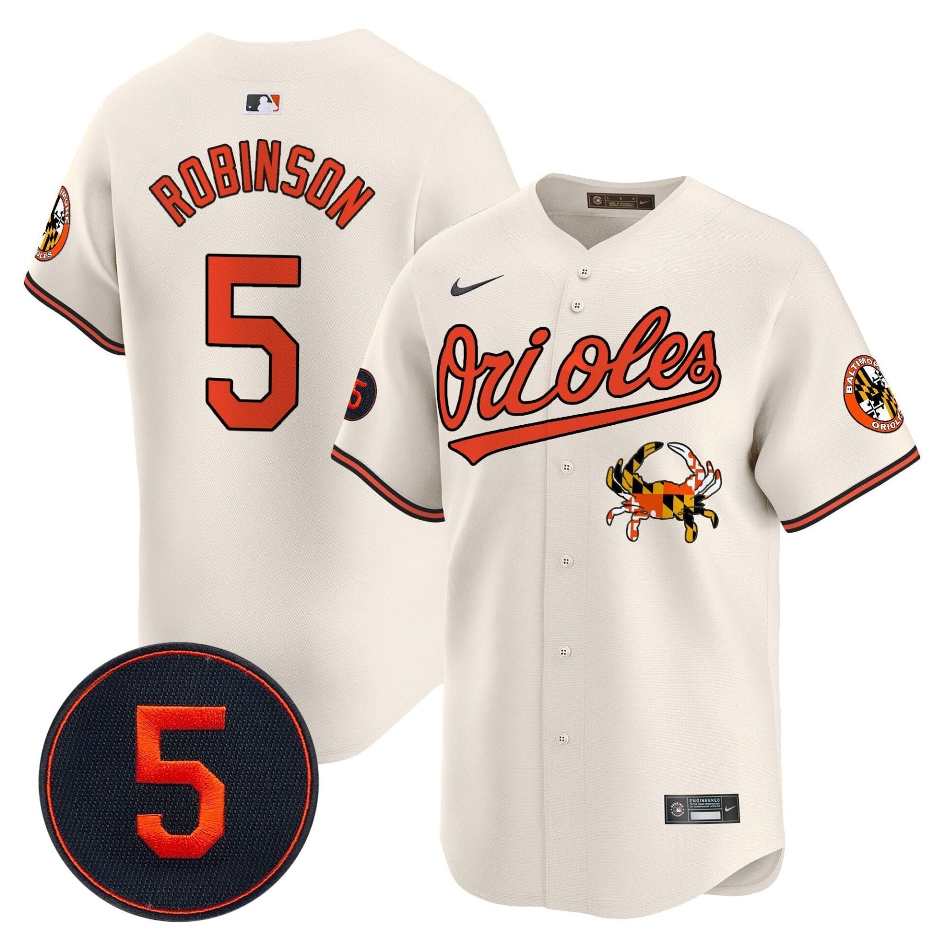Baltimore Orioles Robinson Patch Vapor Premier Limited Jersey V9 - All Stitched - Image 2