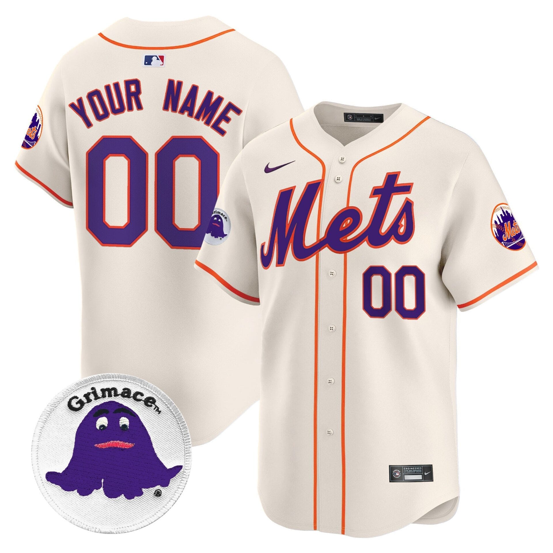 Mets Grimace Vapor Premier Limited Custom Jersey - All Stitched - Image 5