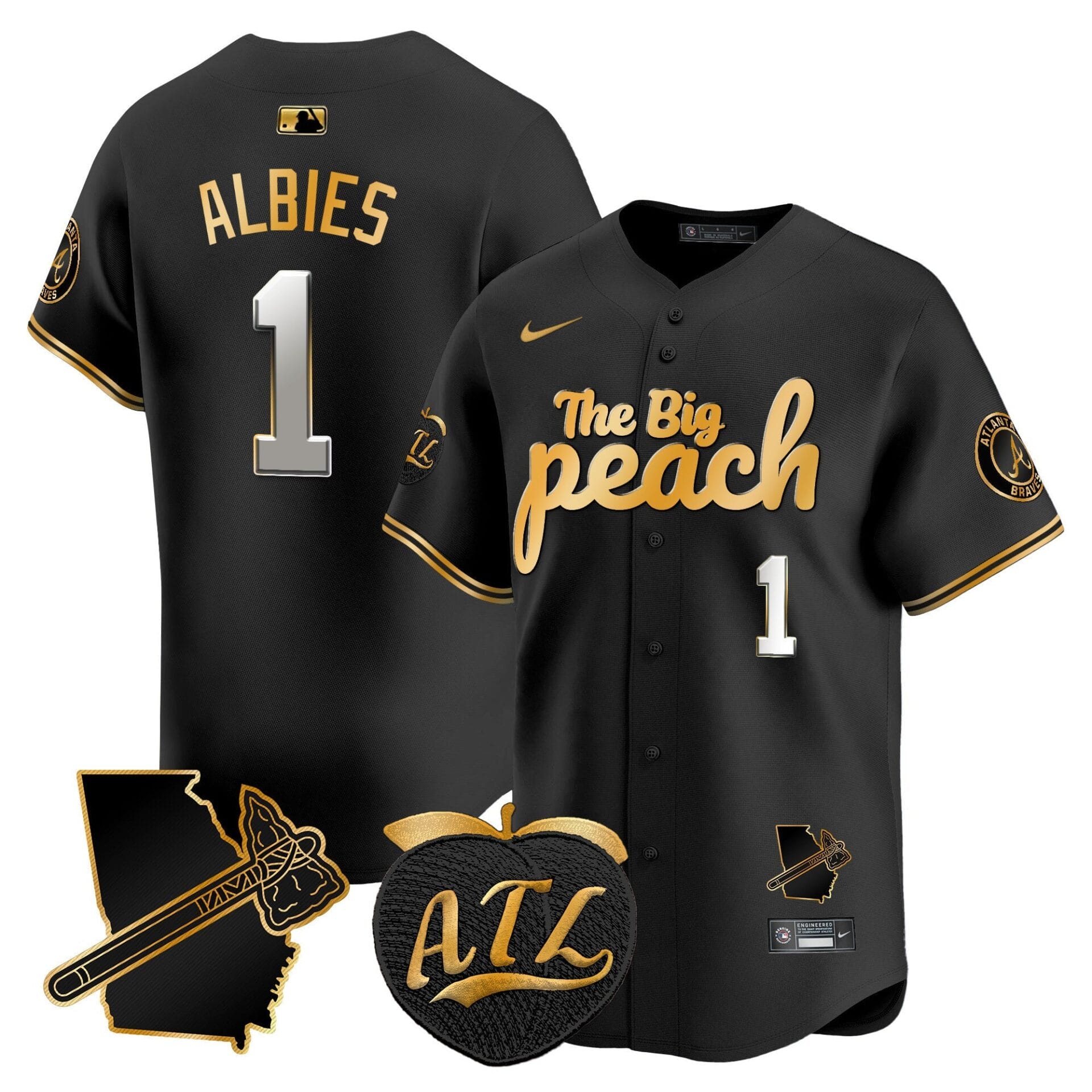 Atlanta Braves The Big Peach Vapor Premier Limited Jersey V3 - All Stitched - Image 6