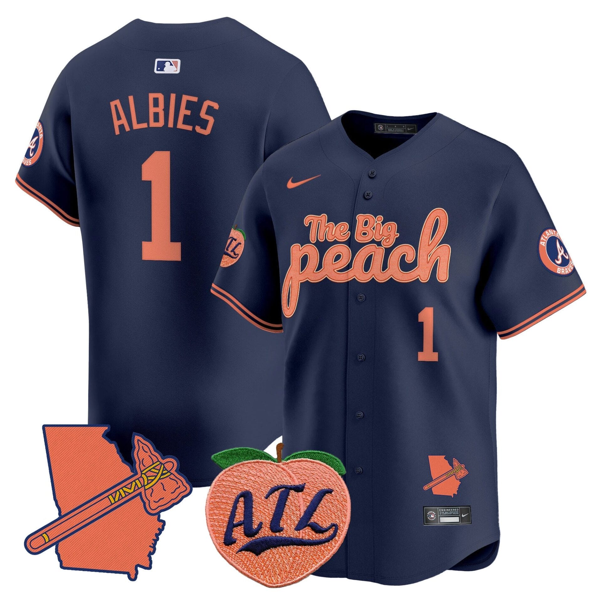 Atlanta Braves The Big Peach Vapor Premier Limited Jersey V3 - All Stitched - Image 16