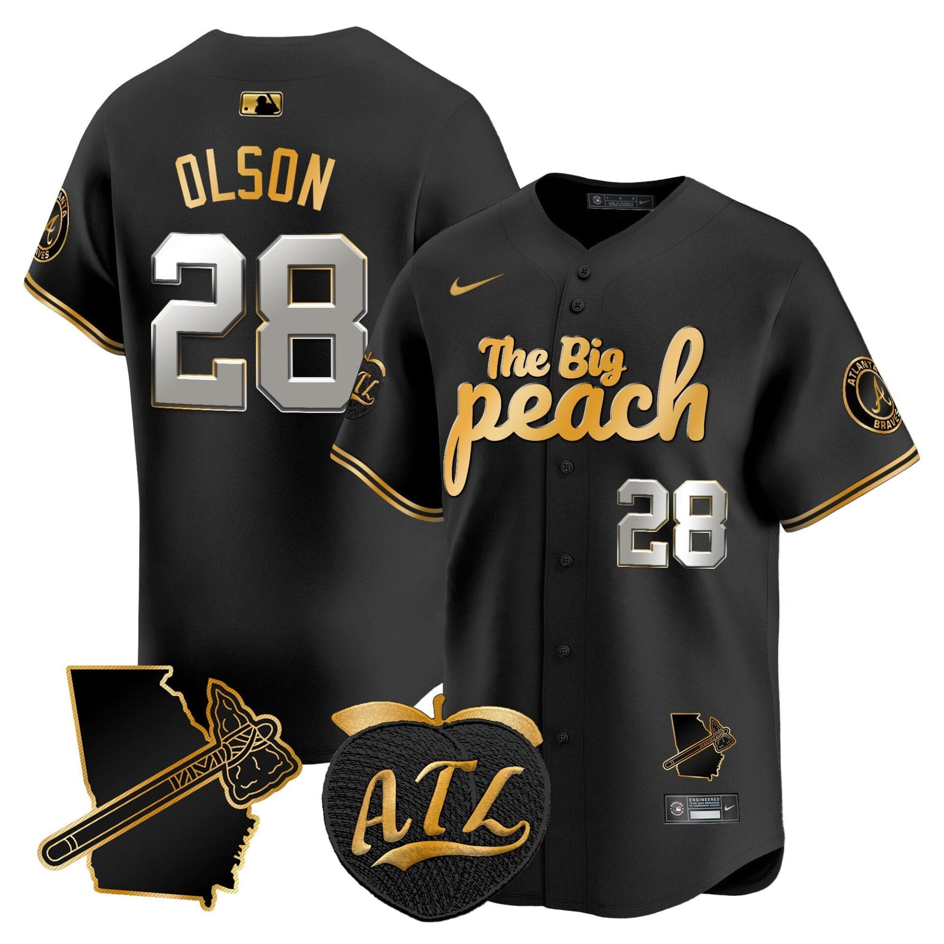 Atlanta Braves The Big Peach Vapor Premier Limited Jersey V3 - All Stitched - Image 4