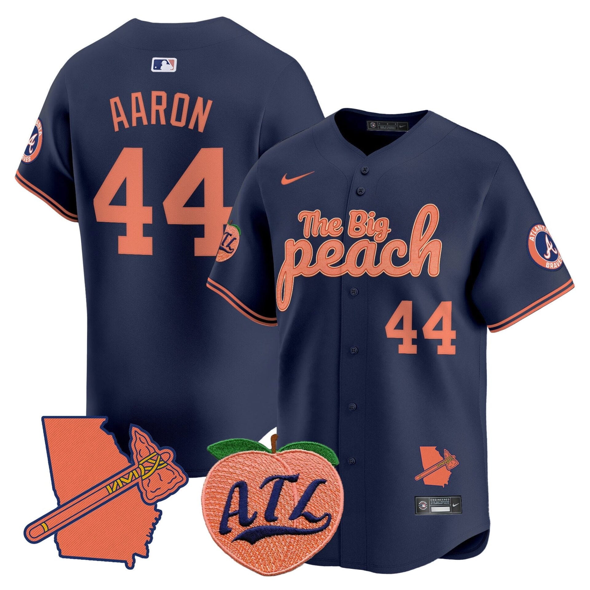 Atlanta Braves The Big Peach Vapor Premier Limited Jersey V3 - All Stitched - Image 17