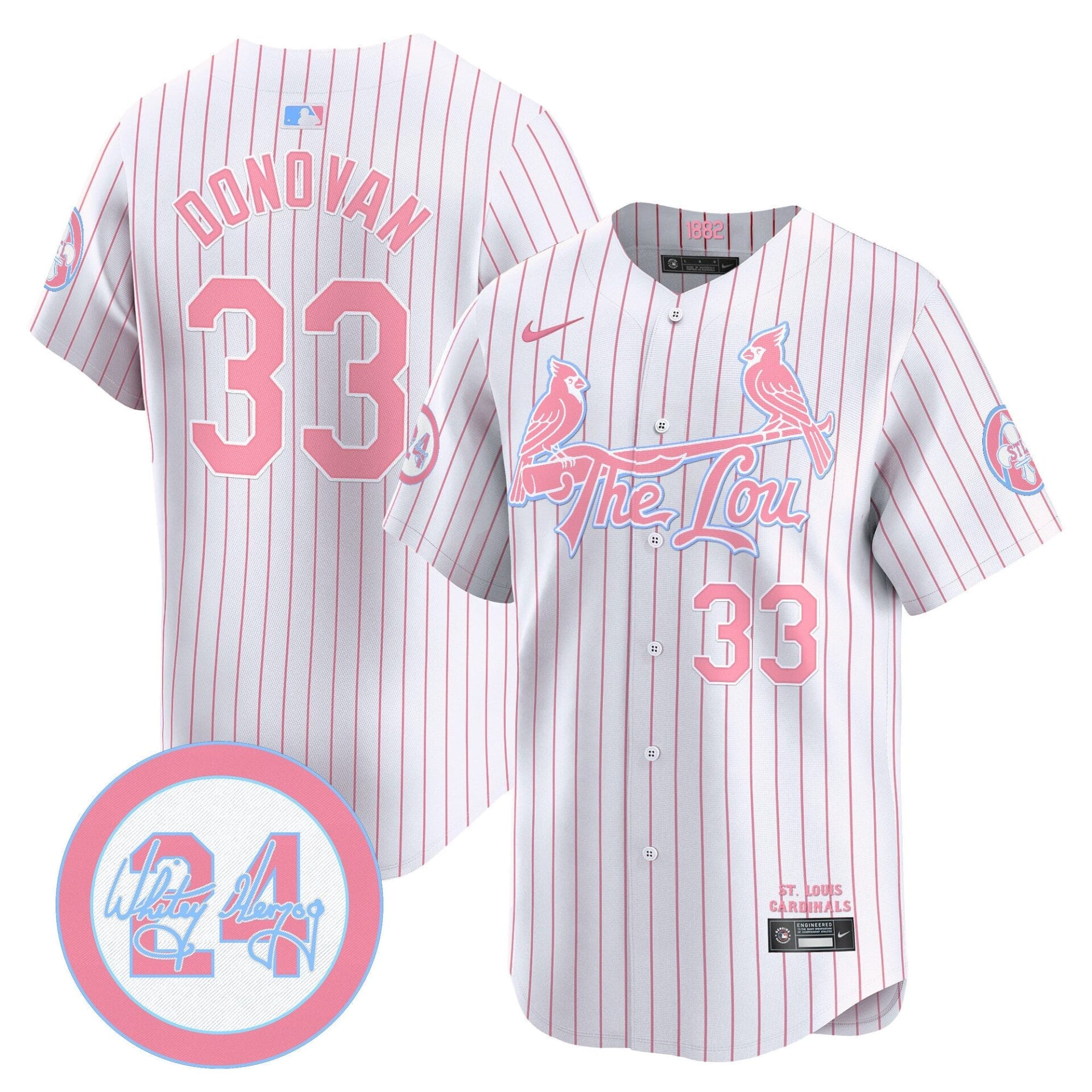 St. Louis Cardinals Bubblegum Pink Vapor Premier Limited Jersey - All Stitched - Image 32