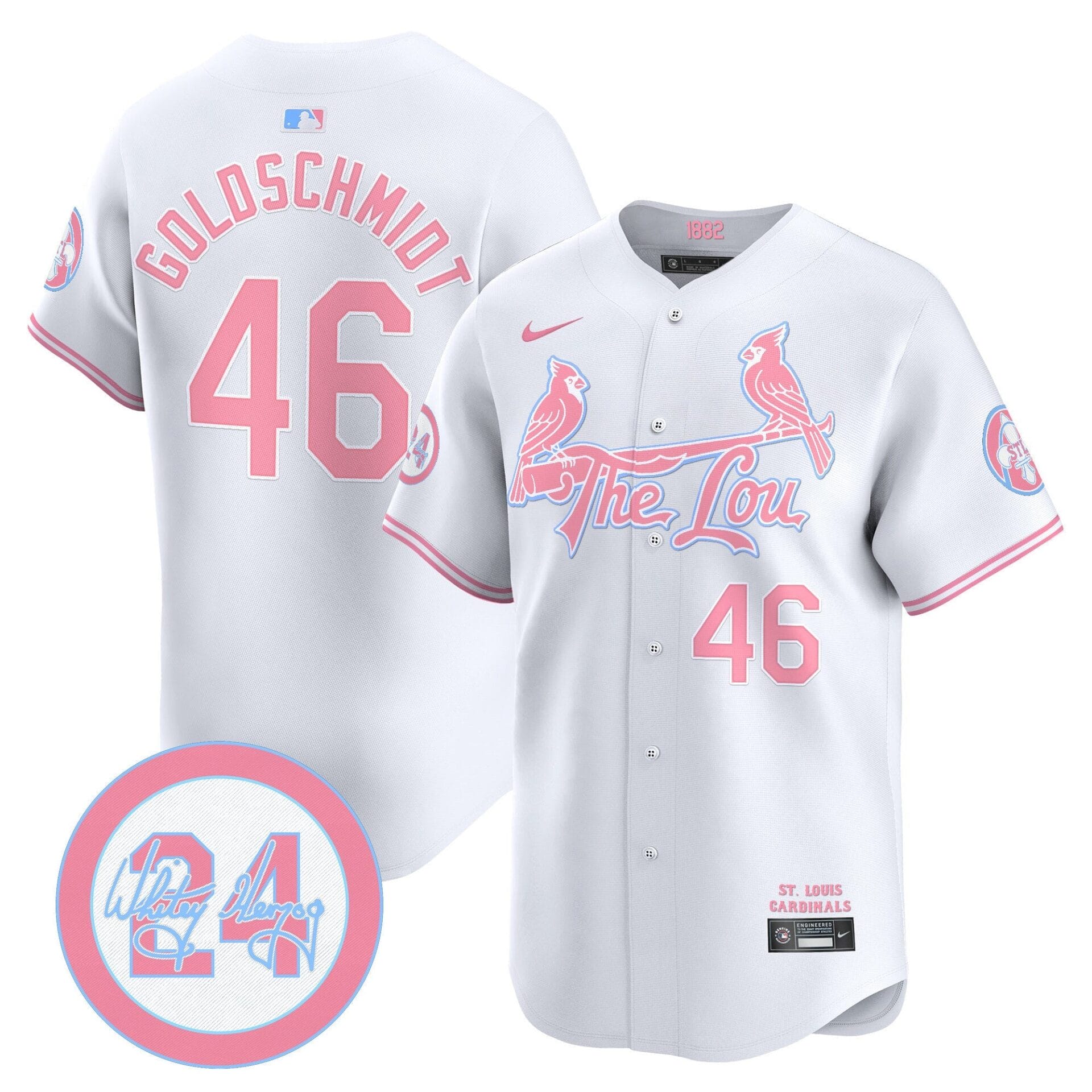 St. Louis Cardinals Bubblegum Pink Vapor Premier Limited Jersey - All Stitched - Image 42