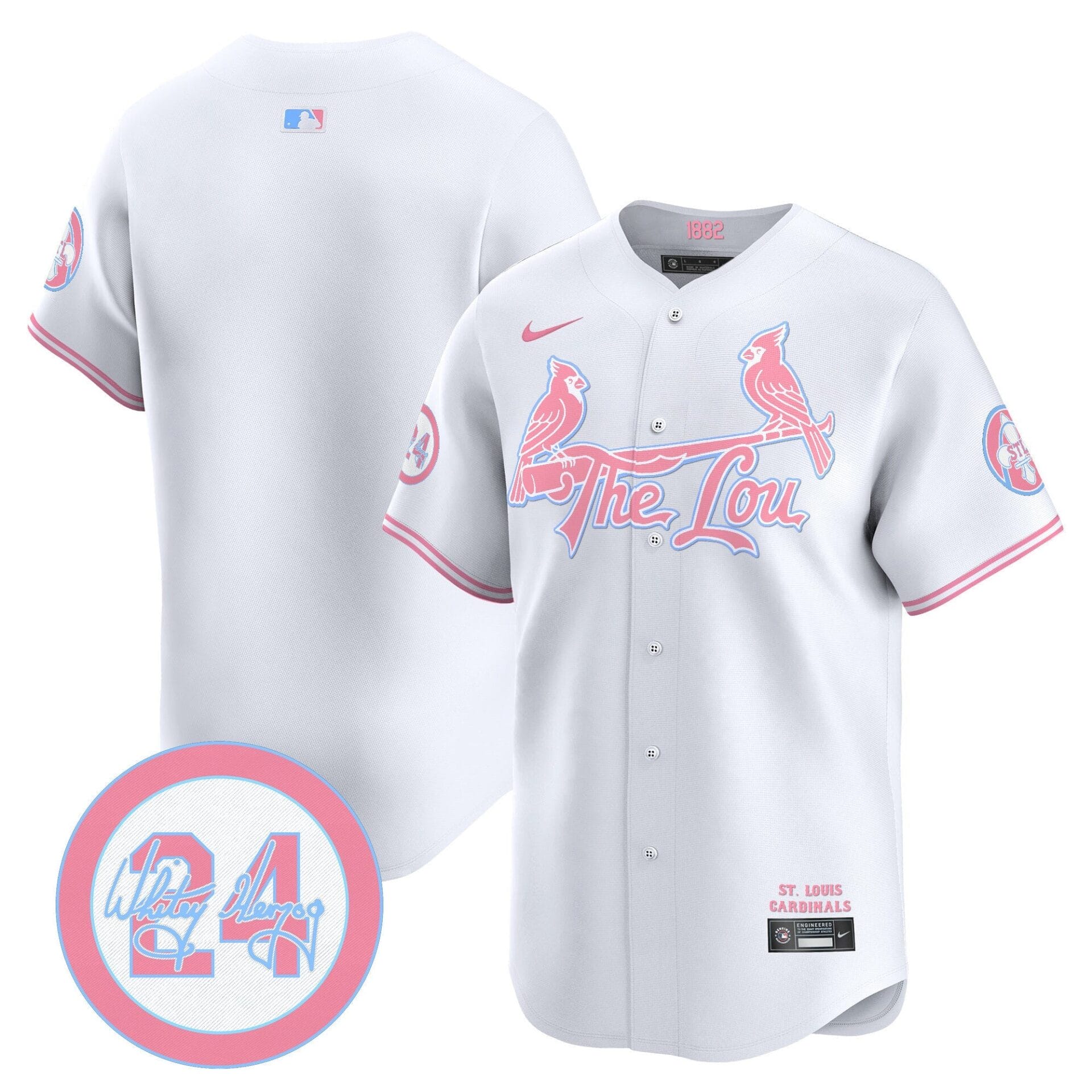 St. Louis Cardinals Bubblegum Pink Vapor Premier Limited Jersey - All Stitched - Image 45